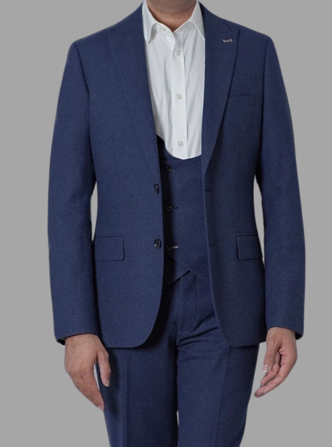 Harry Brown Ralph Tweed Navy 3 Piece Suit for Men | Premium Wool Blend Business Formal Attire | Perfect for Weddings, Office Meetings & Special Occasions