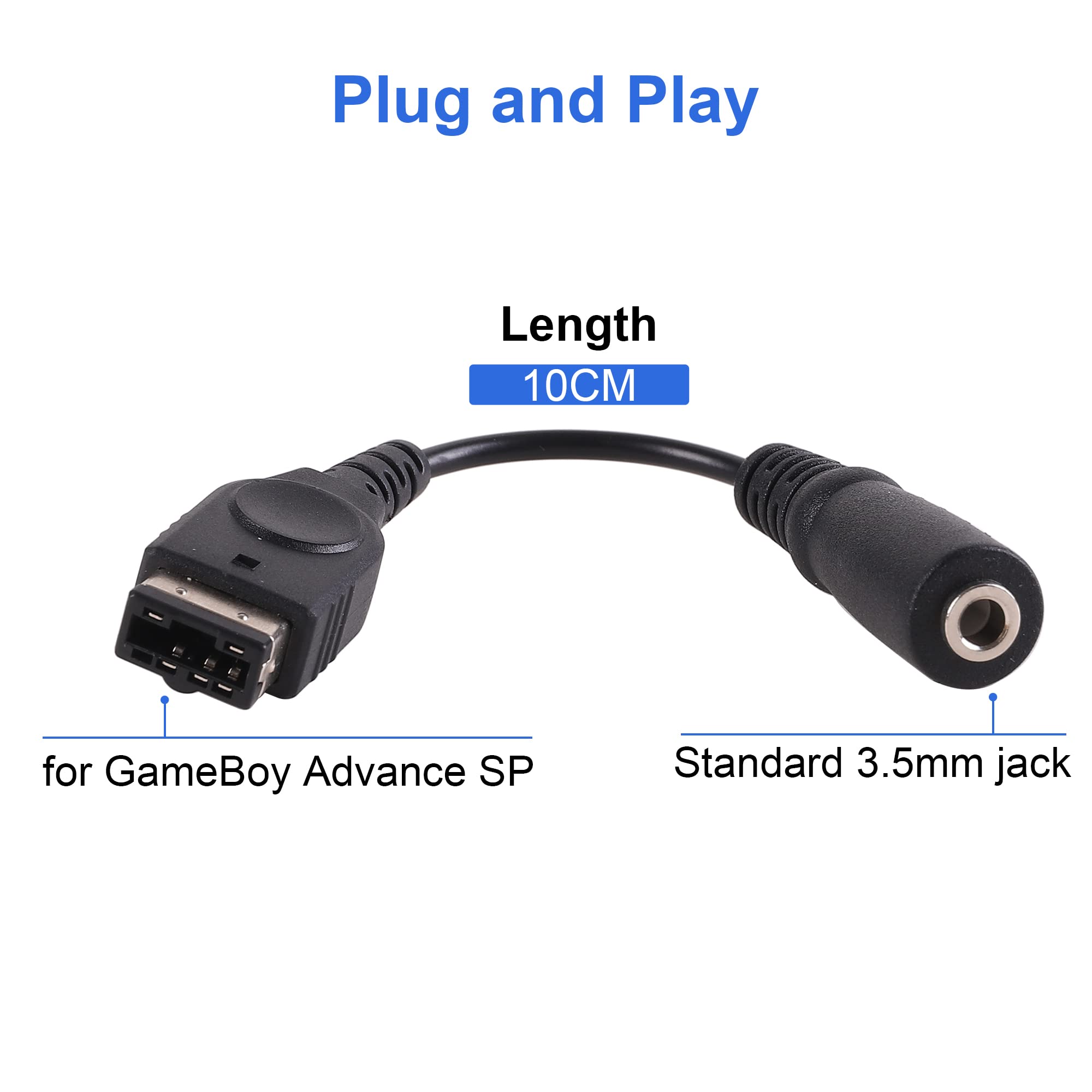 CSTESVN GBA SP Headphone Adapter - 3.5mm Audio Jack Connector for Nintendo Gameboy Advance SP | Use Standard Earphones with GBA SP | Perfect for Gaming, Travel & Commuting
