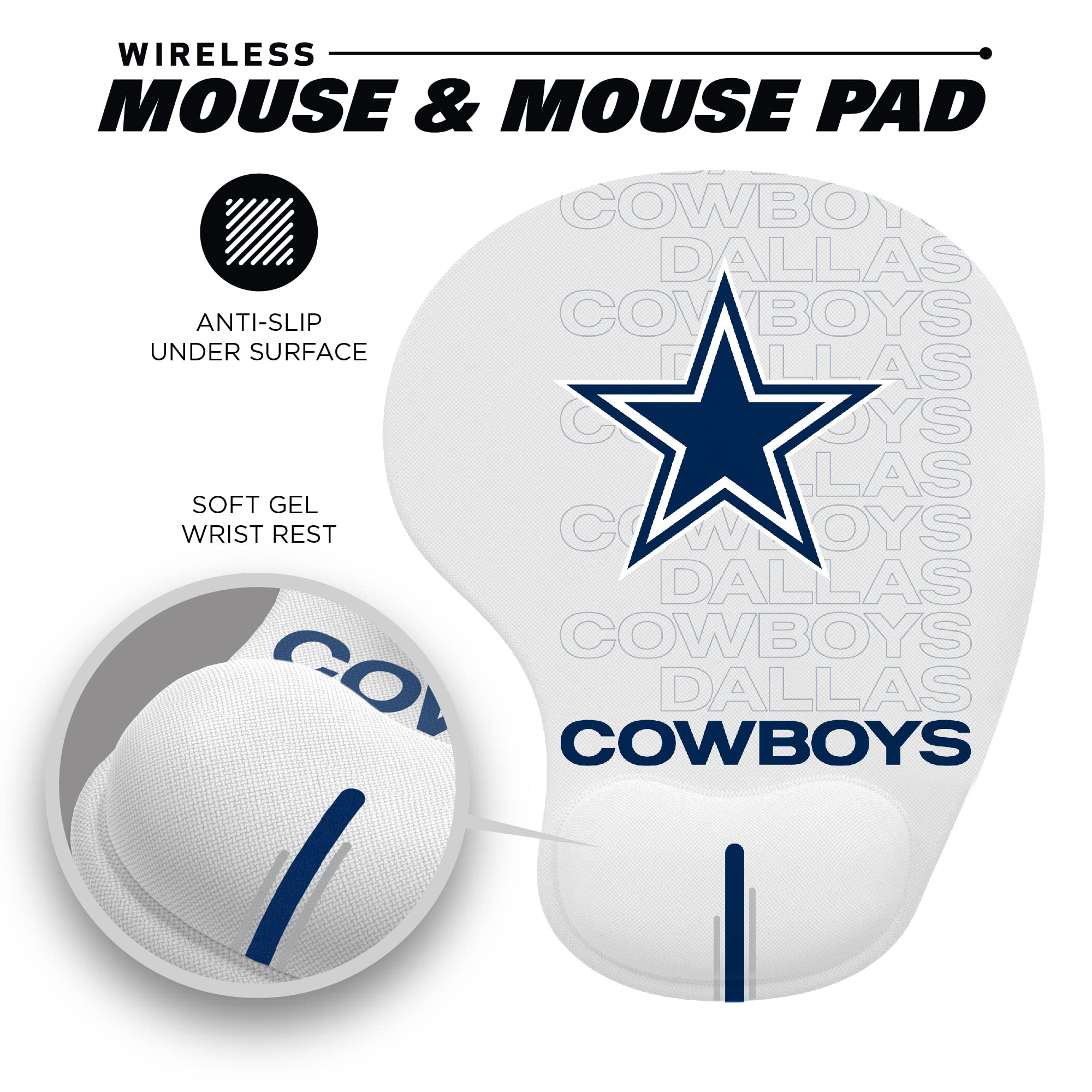 SOAR NFL Officially Licensed Gaming Mouse and Mouse Pad Set - High Precision, Ergonomic Design for PC & Laptop - Perfect for Football Fans, Gamers, and Office Use