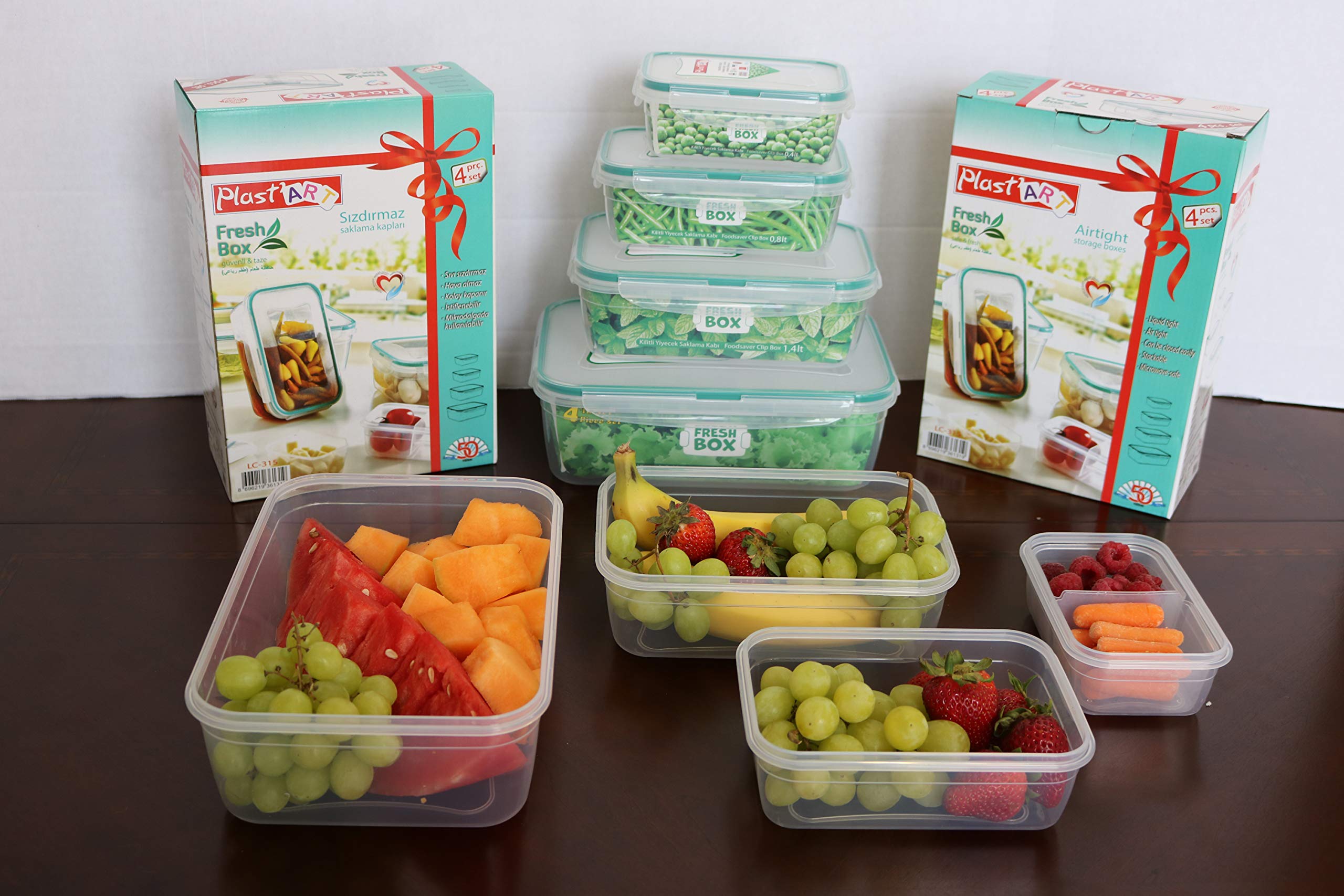 PlastArt 10-Piece Clear Rectangle Food Storage Container Set | BPA-Free Plastic Meal Prep Containers with Lids | Perfect for Kitchen Organization, Lunch Packing & Leftovers Storage