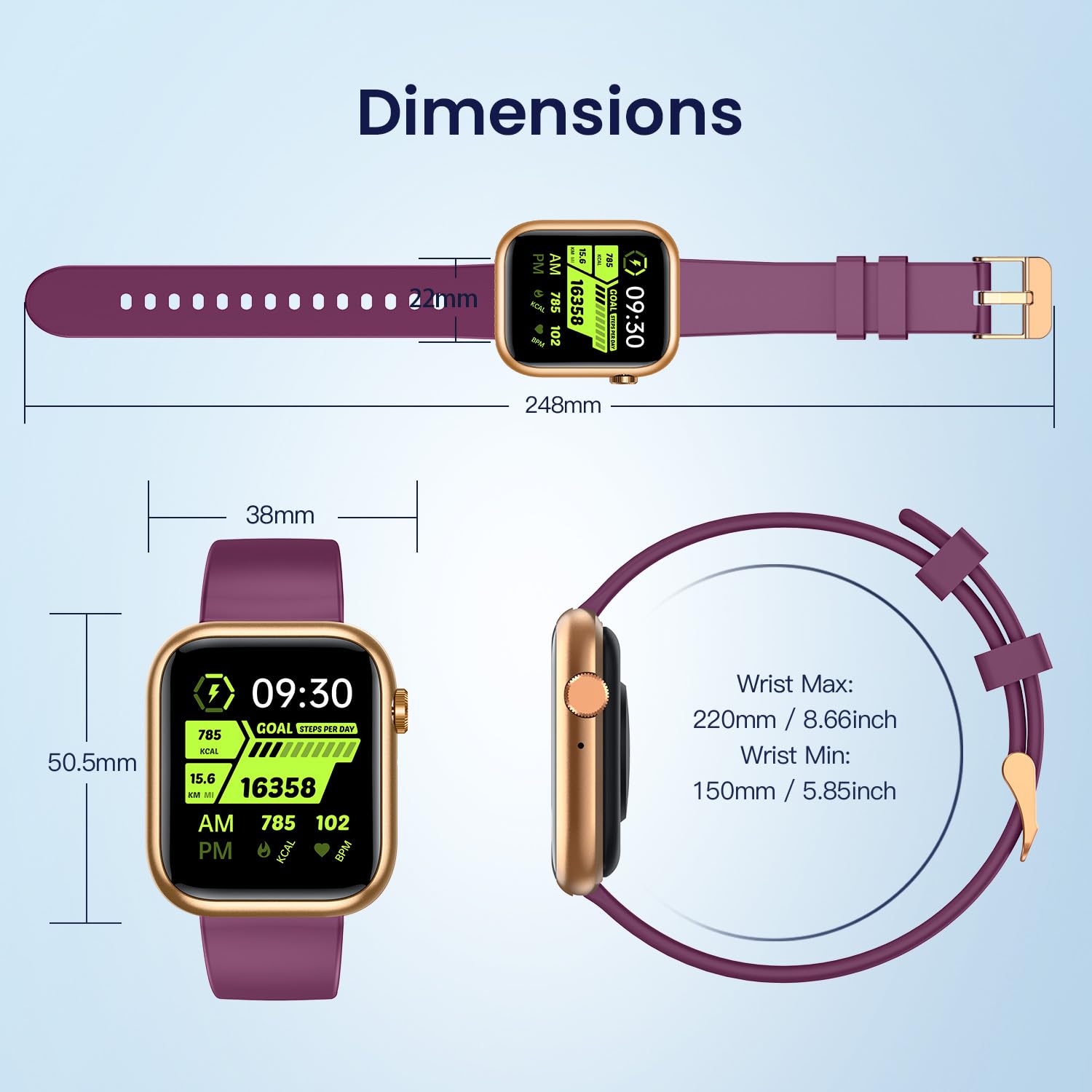 Smart Watch for Women - Fitness Tracker with Bluetooth Calling, Heart Rate Monitor & 123 Sport Modes | IP67 Waterproof Digital Watch Compatible with Android & iOS | Perfect for Running, Swimming & Daily Activity Tracking