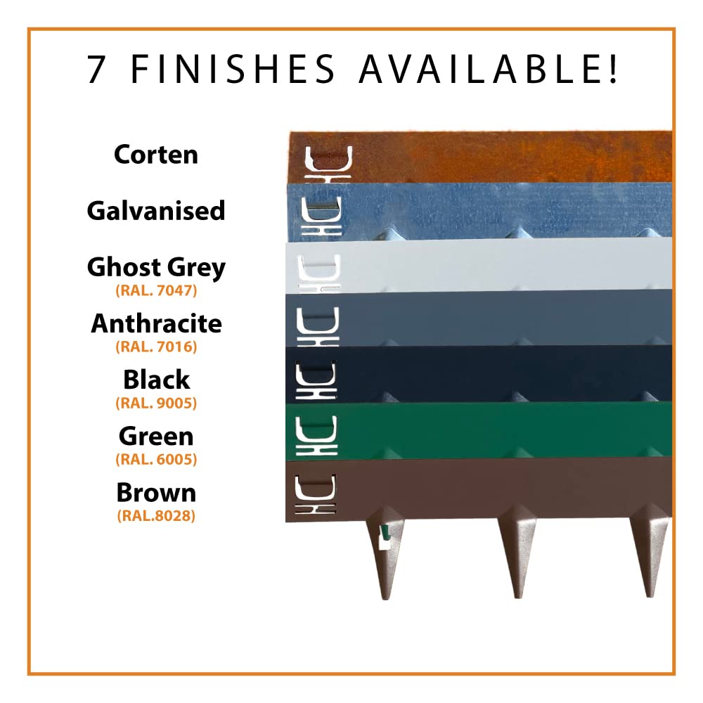 Flexible Decorative Steel Garden Lawn Edging - 6 Inch Face Height, 5 Pack (16.25 Linear Feet) - Rust-Resistant Corten Steel for Landscaping Borders & Flower Bed Edging | Perfect for Yard, Garden, and Driveway Décor