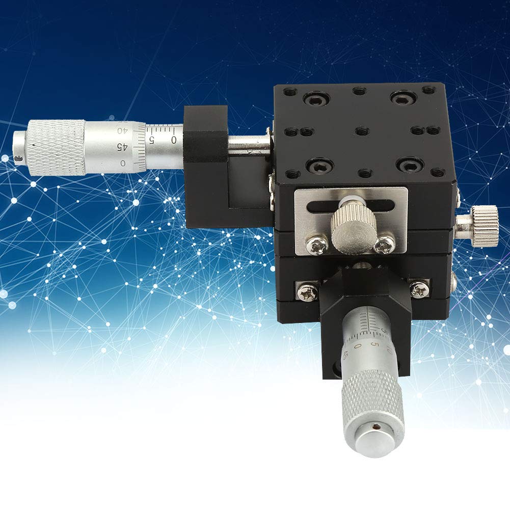 Precision Linear Stage 40x40x40mm - SEMY40-AC XY Micrometer Manual Fine-Tuning Cross Roller Stage with Knives & Accessories for Microscopy, Laser Alignment & Lab Equipment Positioning