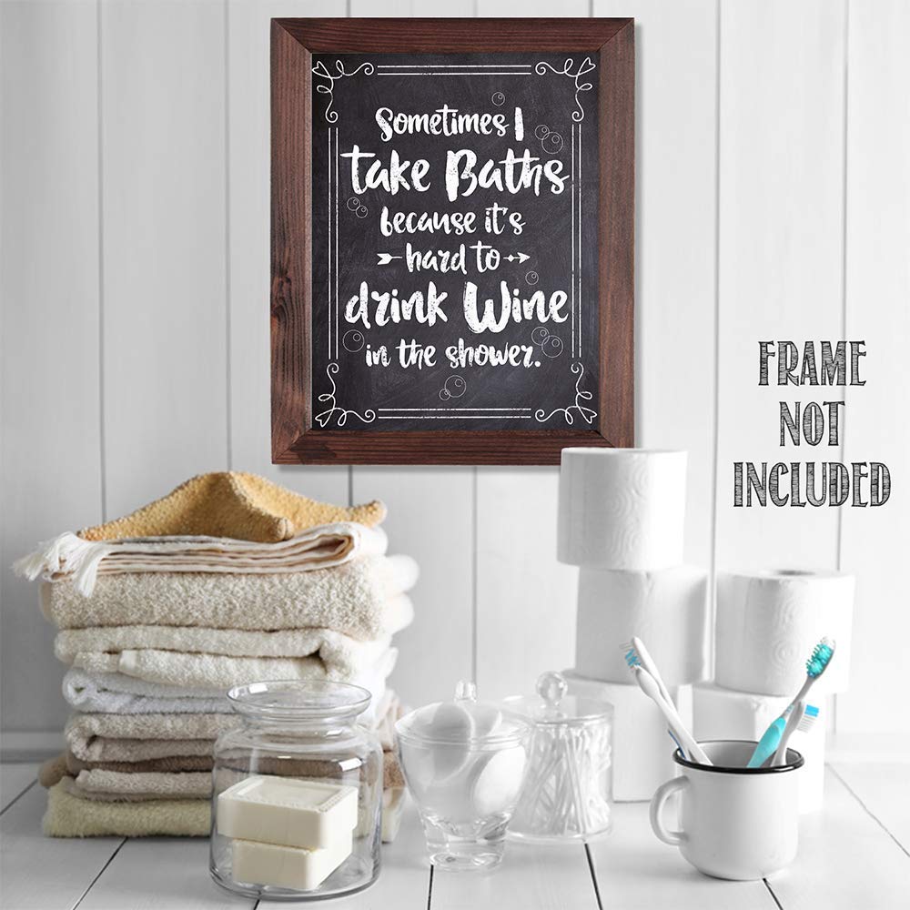 Funny Wine Lover Print - 11x14 Unframed Bathroom & Kitchen Decor - Perfect for Wine Bars, Pantry Display & Chalkboard-Style Home Decor | Great Gift for Wine Enthusiasts & Humor Lovers