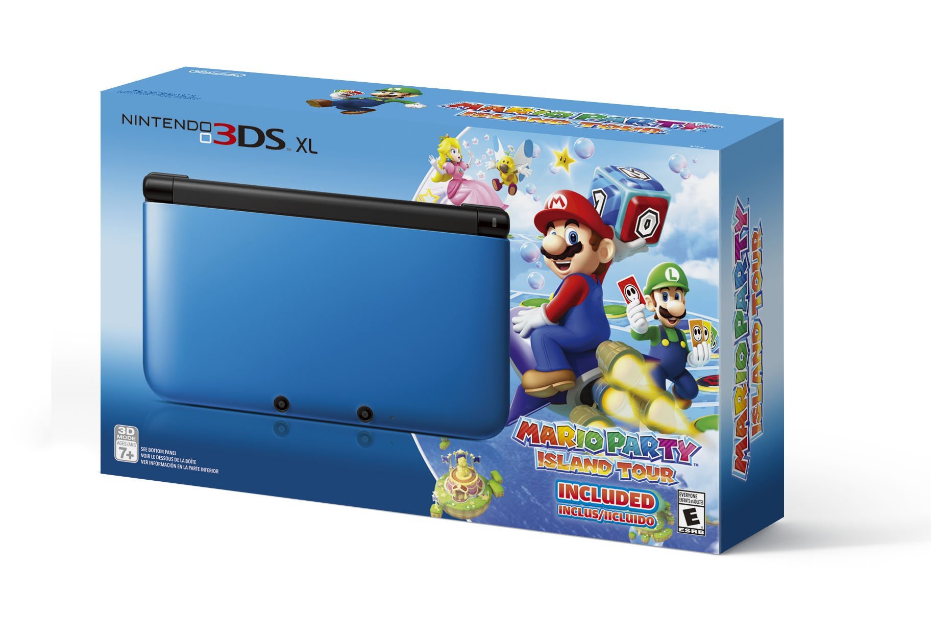 Refurbished Nintendo 3DS XL Blue/Black Limited Edition Console with Mario Party: Island Tour Game - Portable Gaming System for Kids & Adults, Perfect for Travel & Family Game Nights