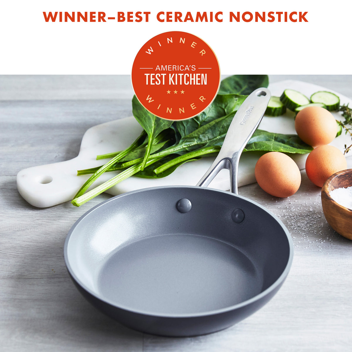 Valencia Pro Ceramic Nonstick 8-Inch Frying Pan - Healthy Cooking Skillet for Eggs, Pancakes & Stir Fry | Oven & Dishwasher Safe Non-Toxic Cookware