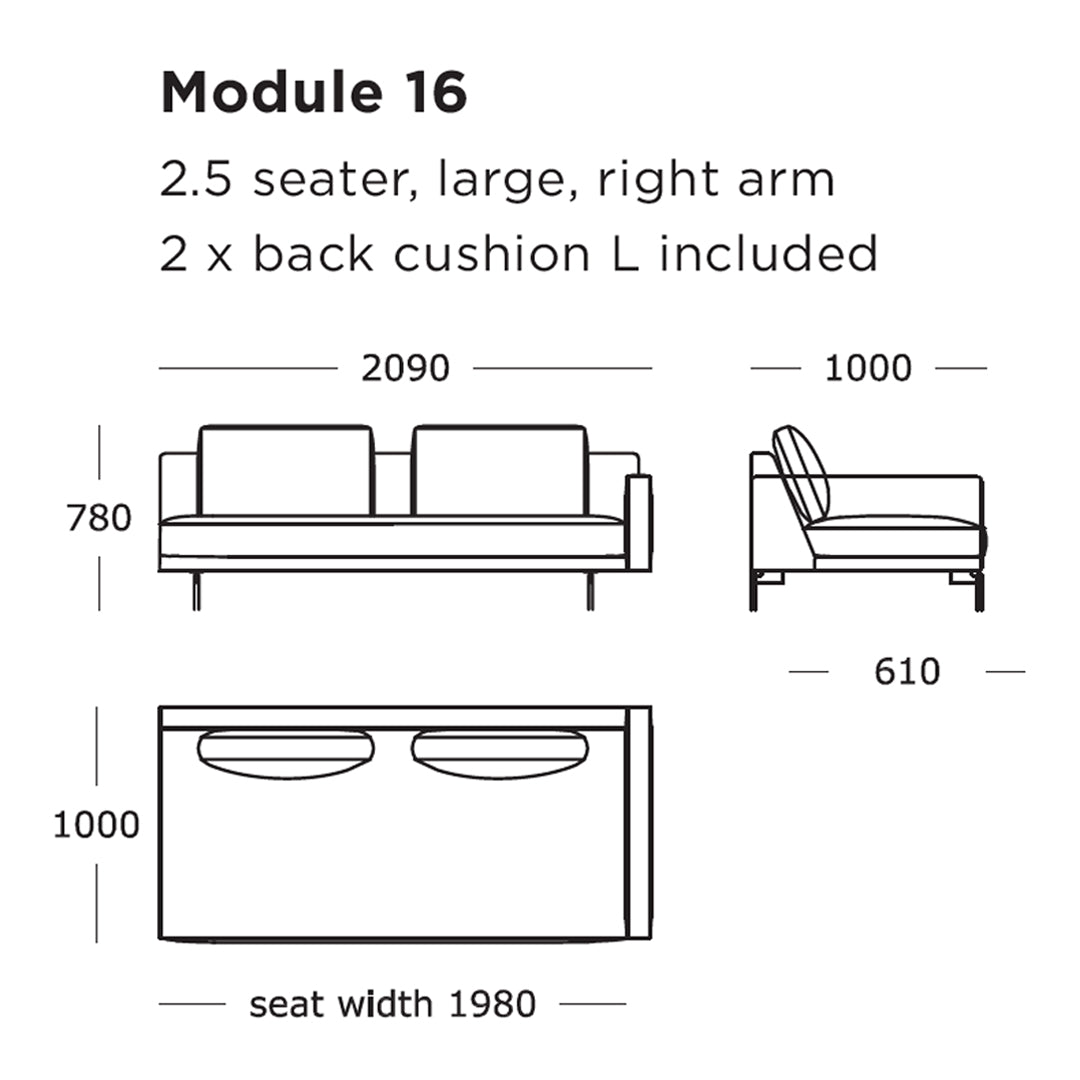Edge V2 Modular Sofa Set - 9 to 16 Piece Customizable Sectional Couch for Living Room, Lounge & Home Theater Seating