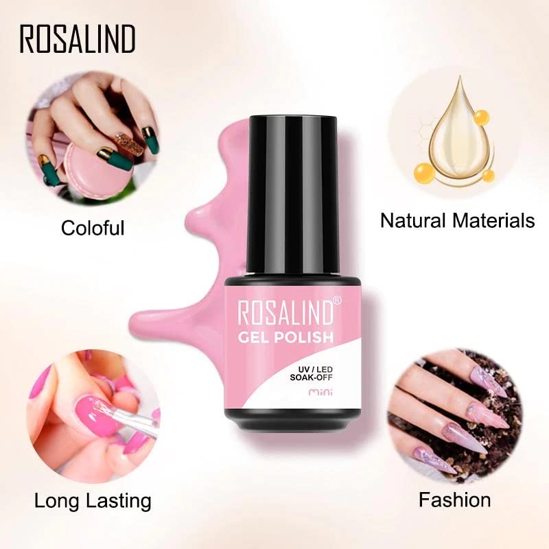 ROSALIND UV Gel Polish Soak Off 7ml - Long Lasting Pure Color Nail Polish for Nail Art, LED/UV Lamp Required (S003) - Perfect for Salon, Home Manicure & DIY Nail Designs