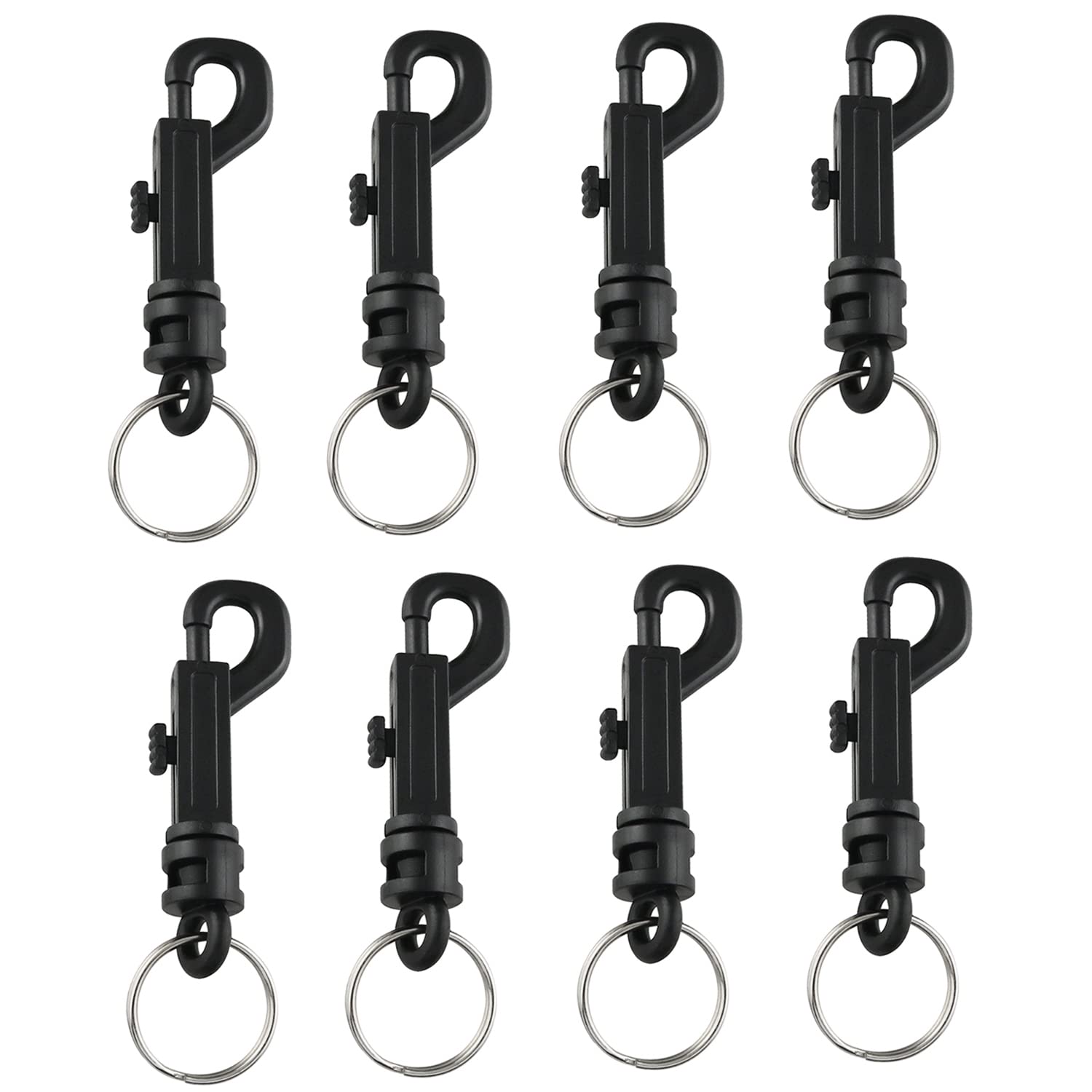 Durable Plastic Swivel Snap Keychain Hooks - 8PCS for Keys & Lanyards