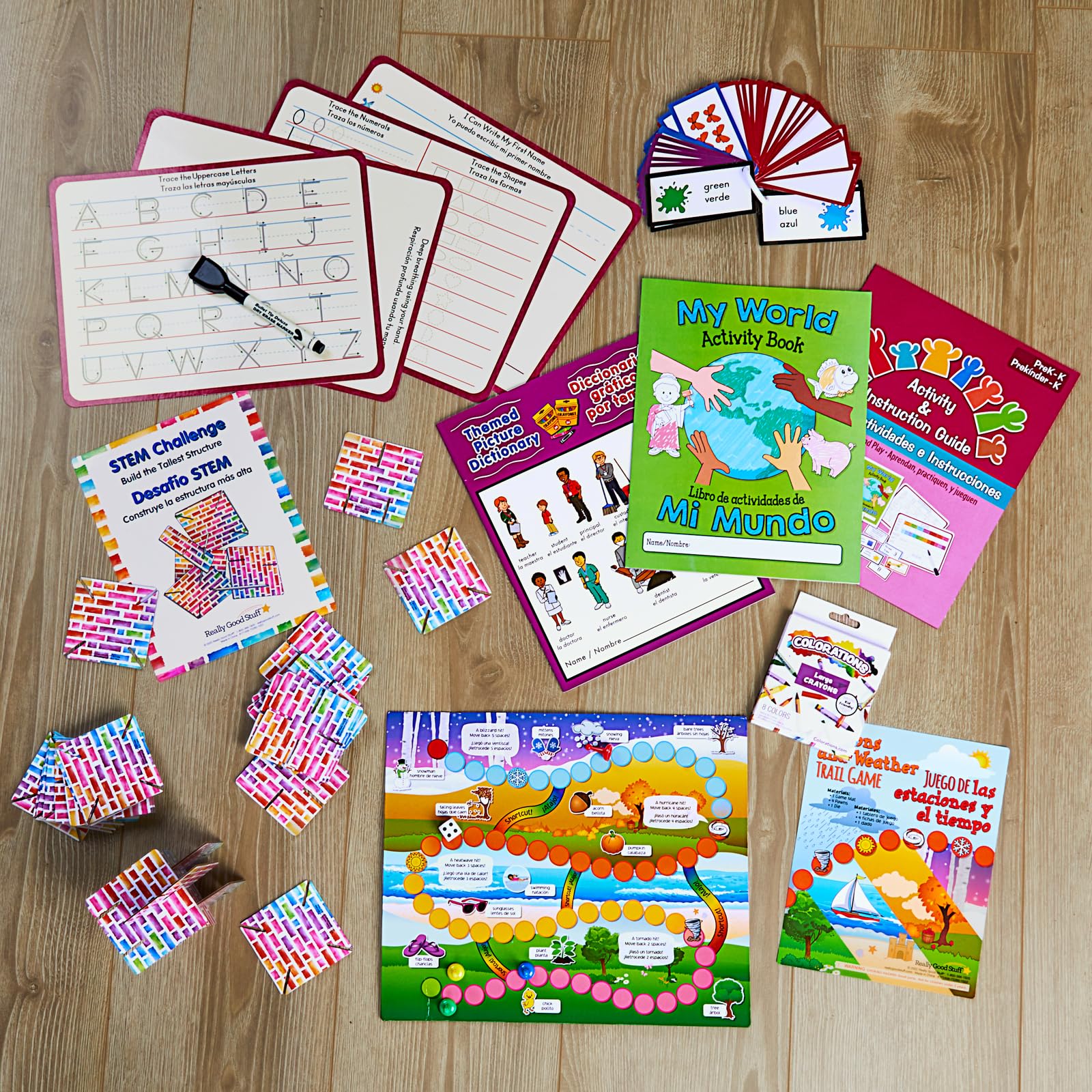 Dual Language Reading Books for PreK & Kindergarten - Learn, Practice & Play - Family Engagement Activities for Bilingual Kids | Perfect for Homeschooling & Classroom Learning