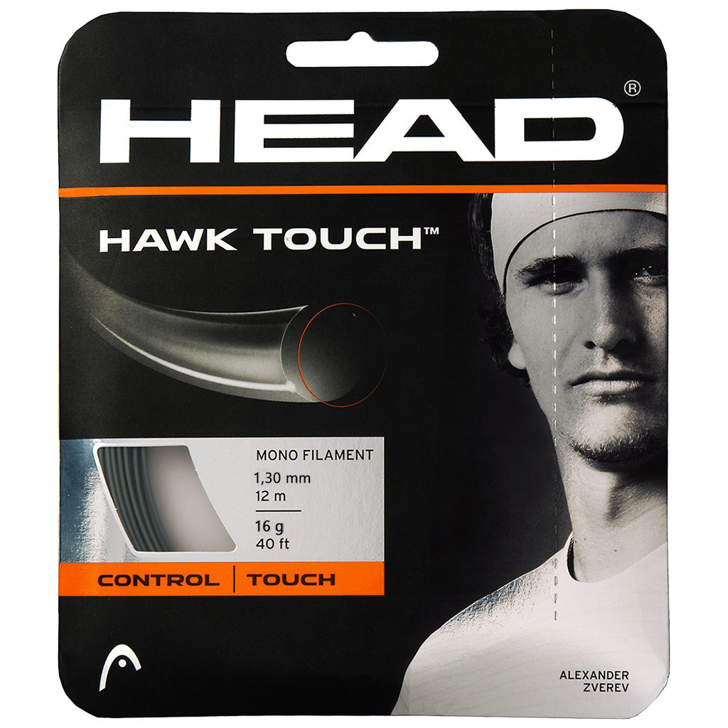 Head Hawk Touch 16/1.30mm Tennis String - Premium Polyester Racket String for Control & Spin (Anthracite) | Perfect for Competitive Players & Advanced Tennis Enthusiasts
