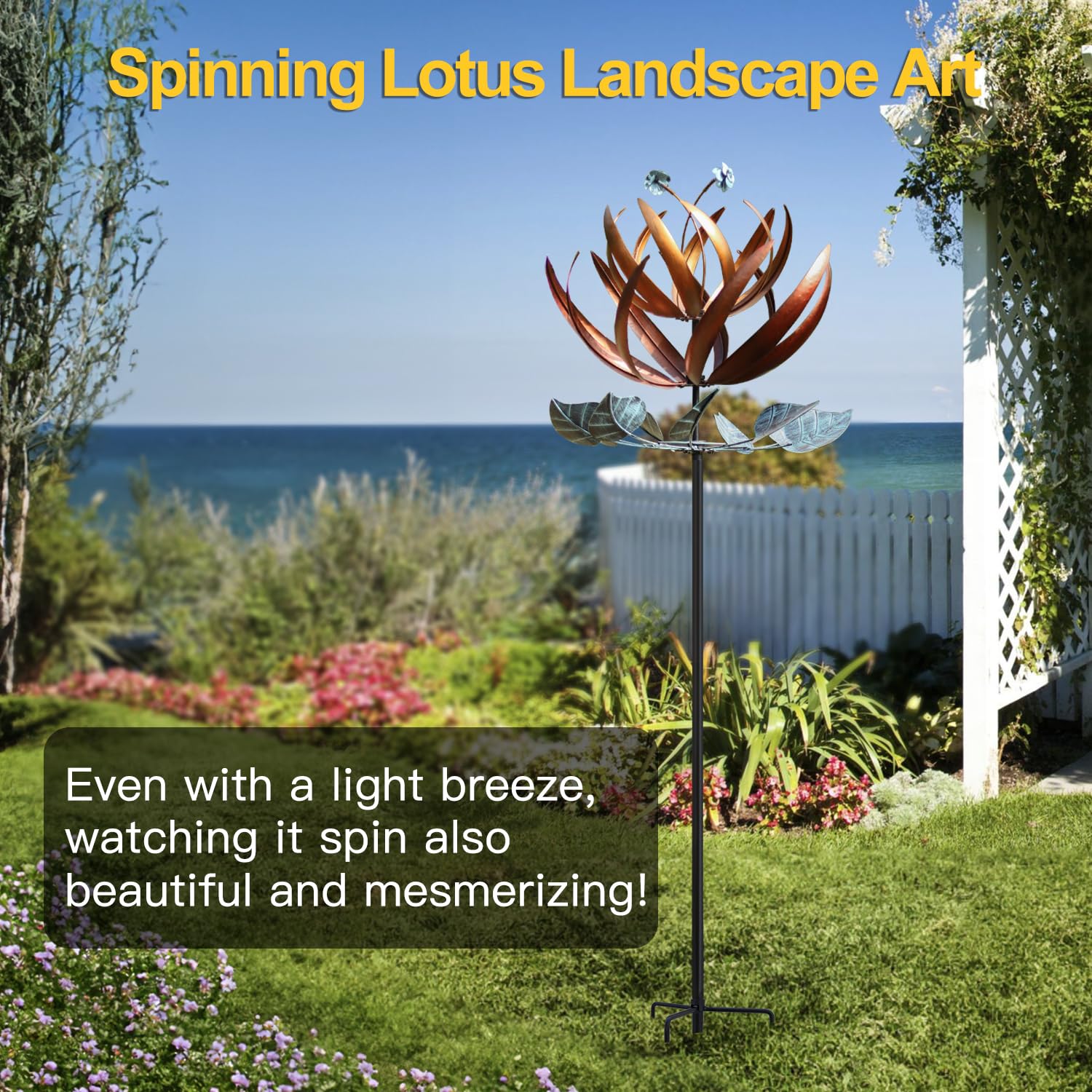 LimeHill Large Metal Kinetic Wind Spinner - 24 x 84 Inch Outdoor Wind Sculpture for Yard, Garden & Patio Decor | Durable Weather-Resistant Wind Art for Relaxing Outdoor Spaces