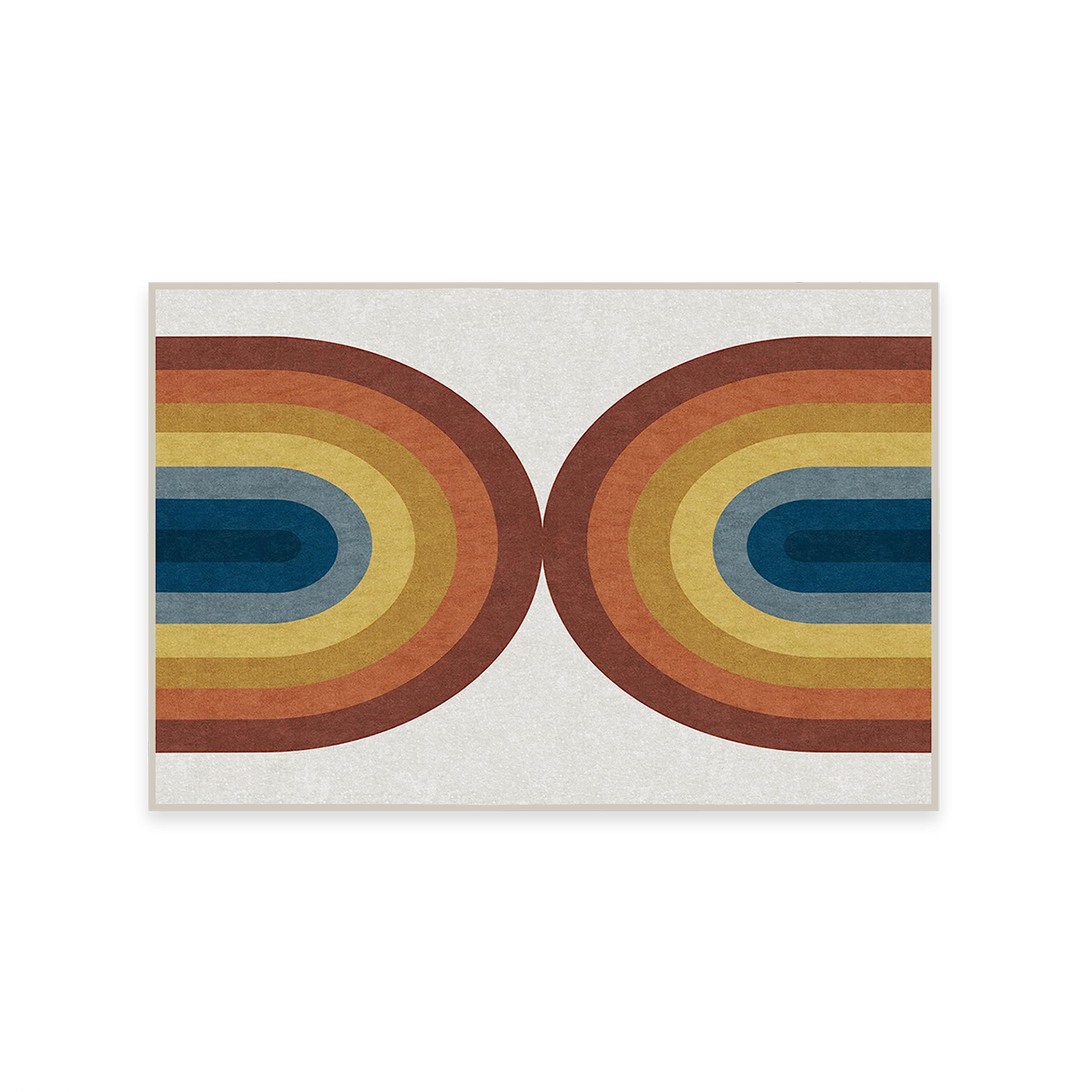 Ruggable Washable 2x3 Area Rug | Absida Rainbow Design | Non-Slip Gripper Pad | Premium Rainbow Rugs for Living Room, Bedroom, Kitchen, Office & Classroom | Perfect for Home Decor, Kids Play Area & High-Traffic Spaces