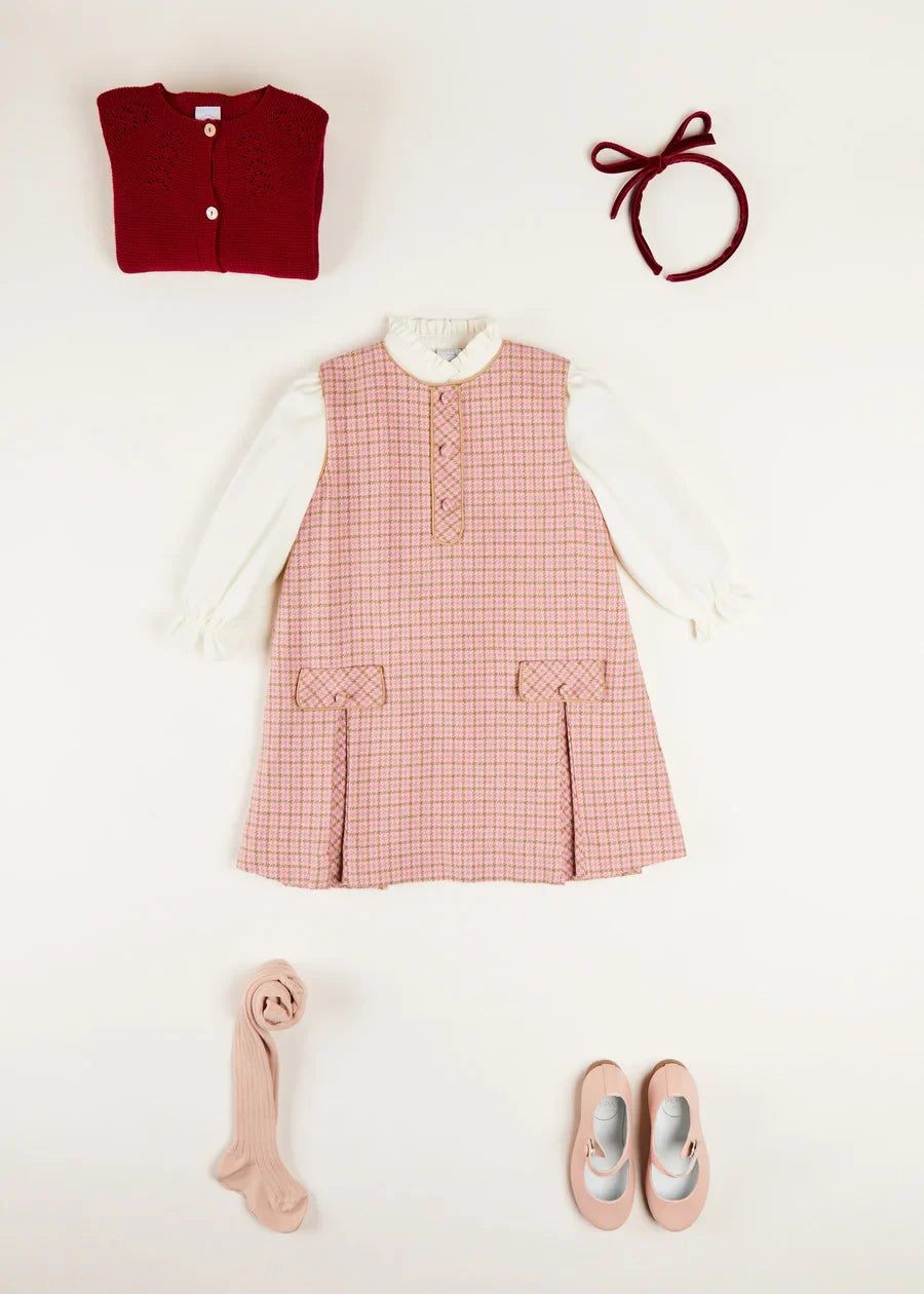 White Mao Collar Romantic Blouse for Girls (18 Months to 10 Years) - Perfect for Birthday Parties, School Events & Family Photos