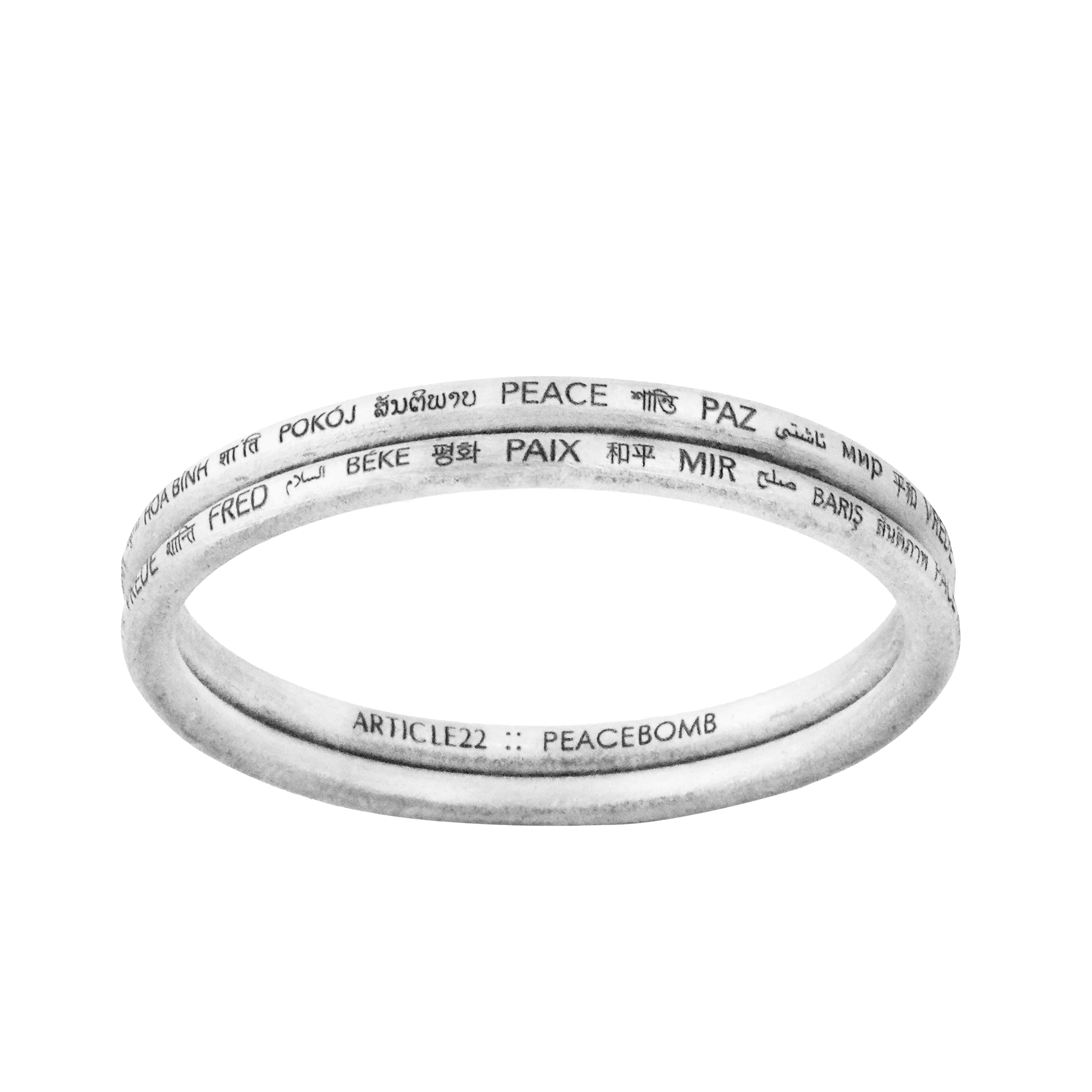 ARTICLE22 Peace All Around Bangle - Sterling Silver or Gold Tone Sustainable Ethical Laotian Jewelry - Perfect for Boho Chic & Everyday Wear