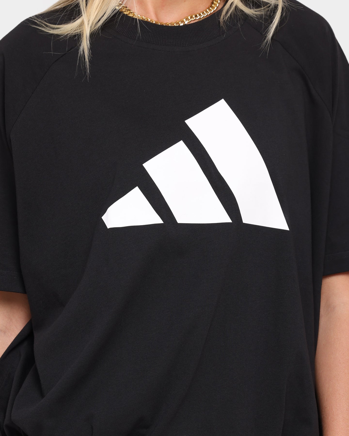 Adidas Women's Stripe Logo T-Shirt - Black | Casual Cotton Tee for Everyday Wear, Gym & Street Style