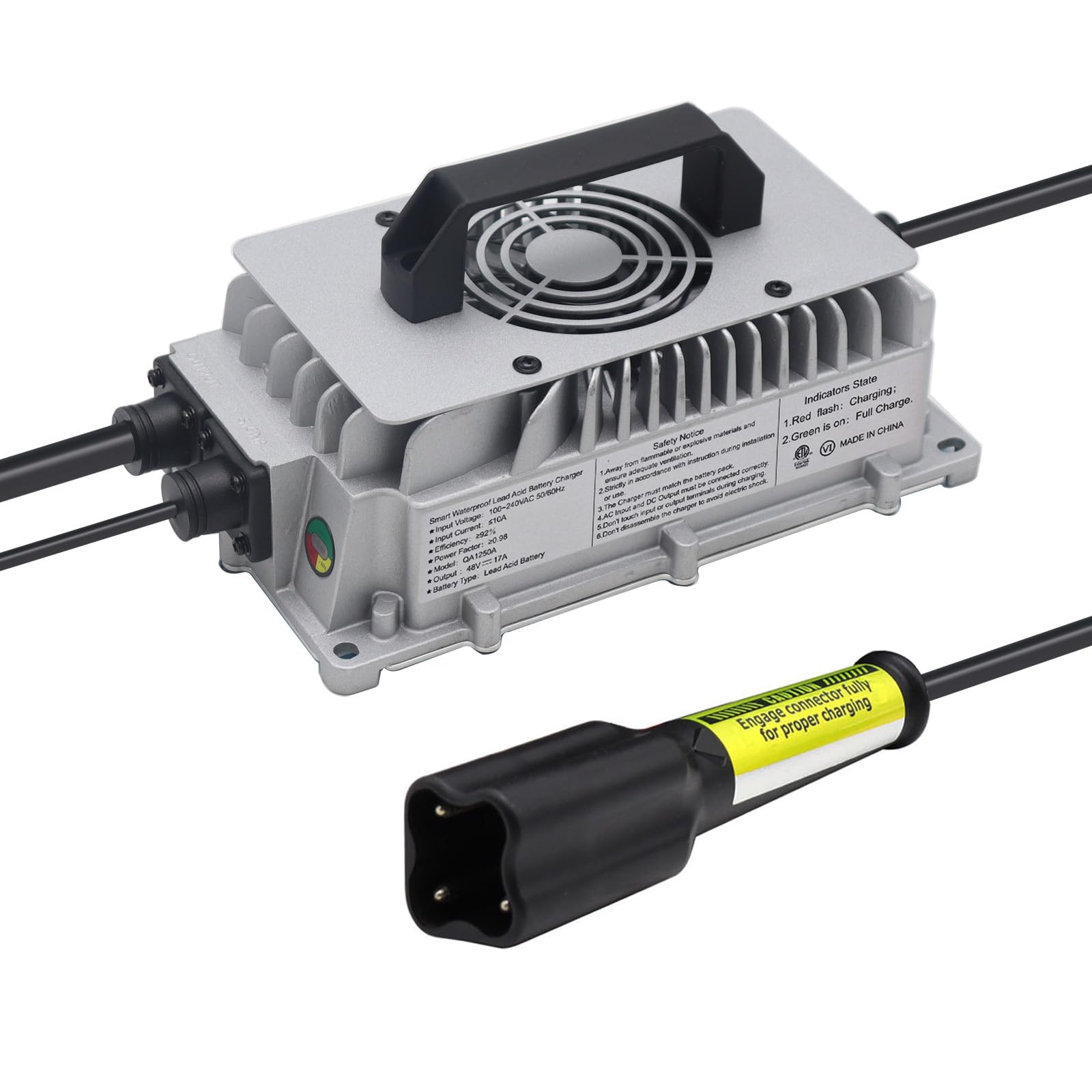48V 17A Golf Cart Battery Charger for Yamaha G29 Drive & Drive 2 (2007-Up) - 3 Pin Plug | Fast Charging for Yamaha Golf Carts | Perfect for Home, Golf Course & RV Use