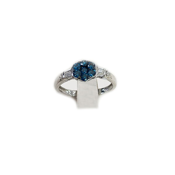 14K White Gold Blue Diamond Ring for Women - Elegant Solitaire Engagement & Wedding Band - Perfect for Anniversaries, Proposals & Special Occasions