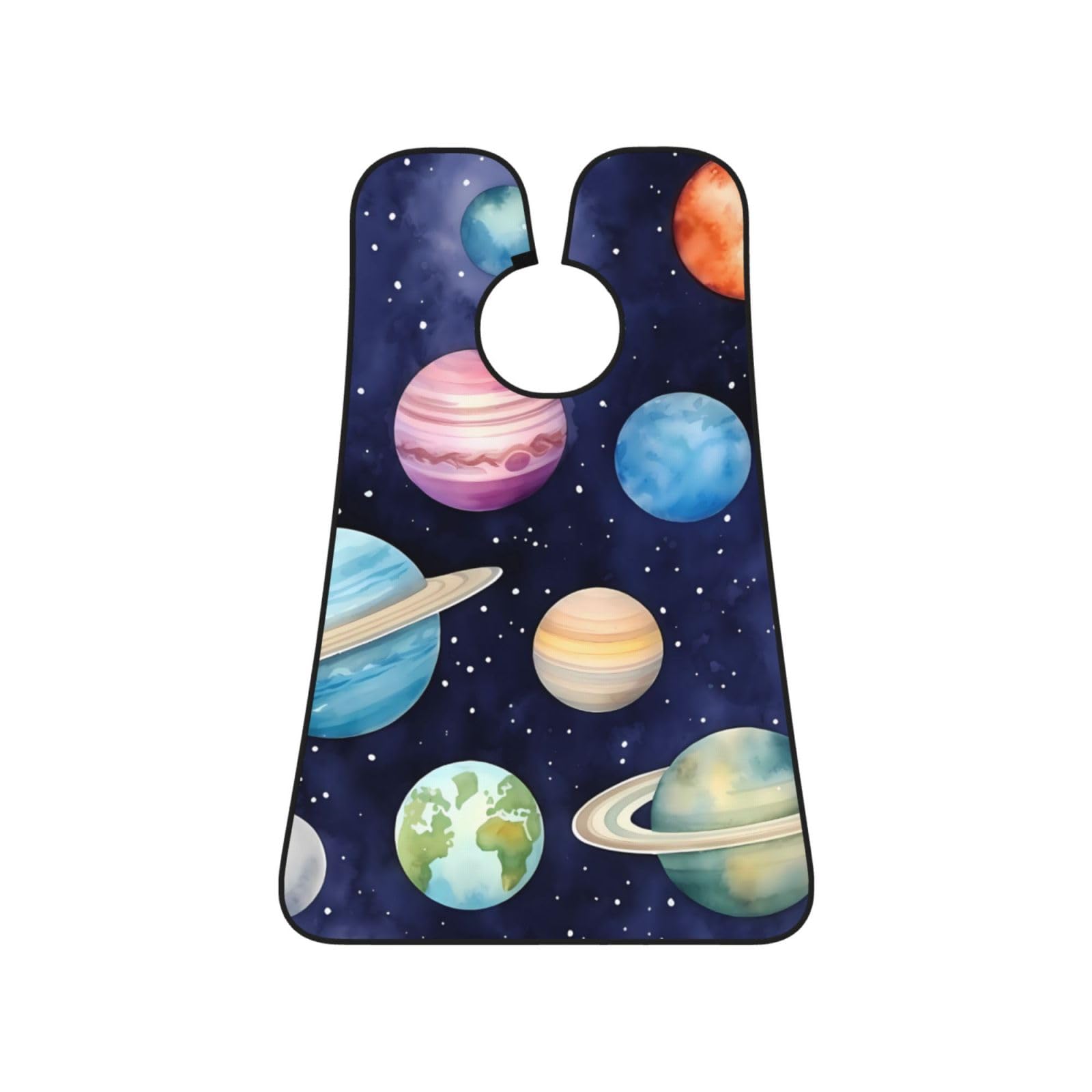 Space Planets Beard Bib Apron for Men - Solar System Beard Hair Catcher | Non-Stick Shaving & Trimming Apron | Grooming Gift for Husband & Dad | Perfect for Home Barbering & DIY Grooming