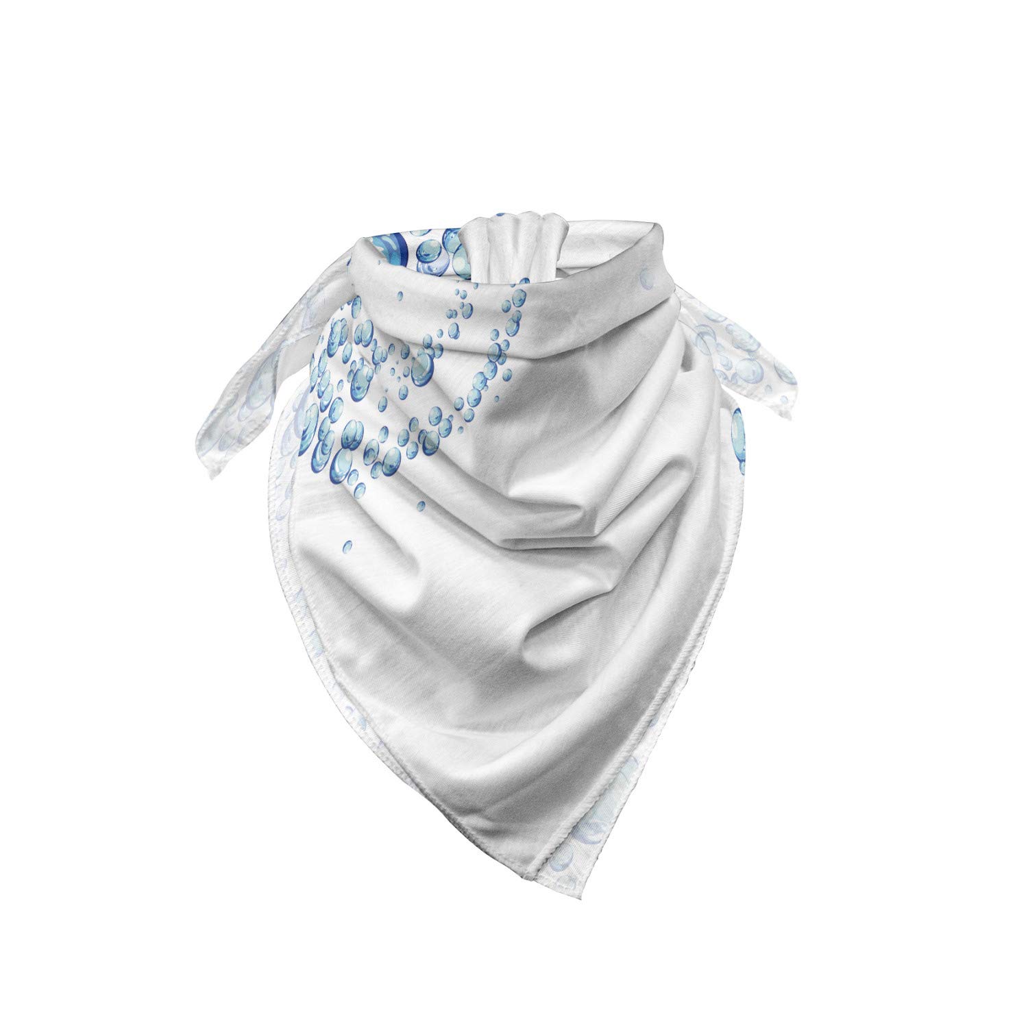 Ambesonne Blue Bandana Scarf - Water Droplets & Bubbles Design - Unisex Head Wrap, Neck Tie & Face Cover for Outdoor Activities, Music Festivals & Sports Events