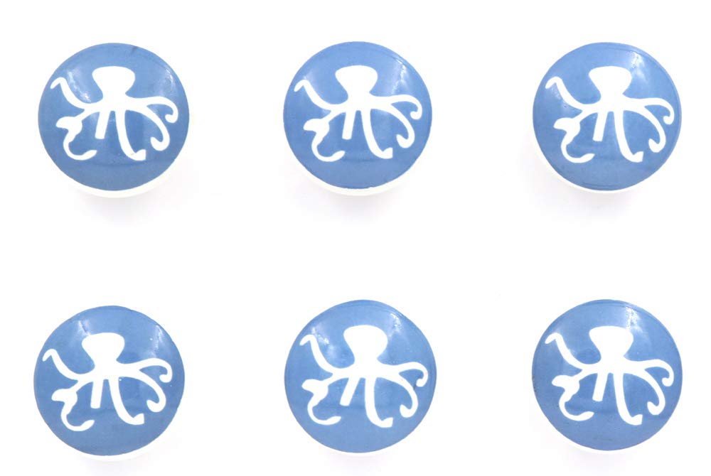 THDC Nautical Octopus Drawer Pulls and Cabinet Knobs - Set of 6 - Antique Bronze Kitchen Hardware for Cabinets, Dressers, and Doors - Perfect for Beach House, Coastal, and Nautical Theme Decor