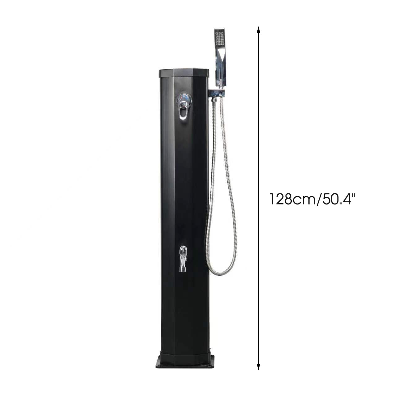 **Axonl 5.3 Gallon Solar Outdoor Shower with Shower Head & Foot Tap – Portable Camping, Beach, Pool, Garden, Backyard, RV – Ideal for Swimming, Hiking, Travel (Black)**