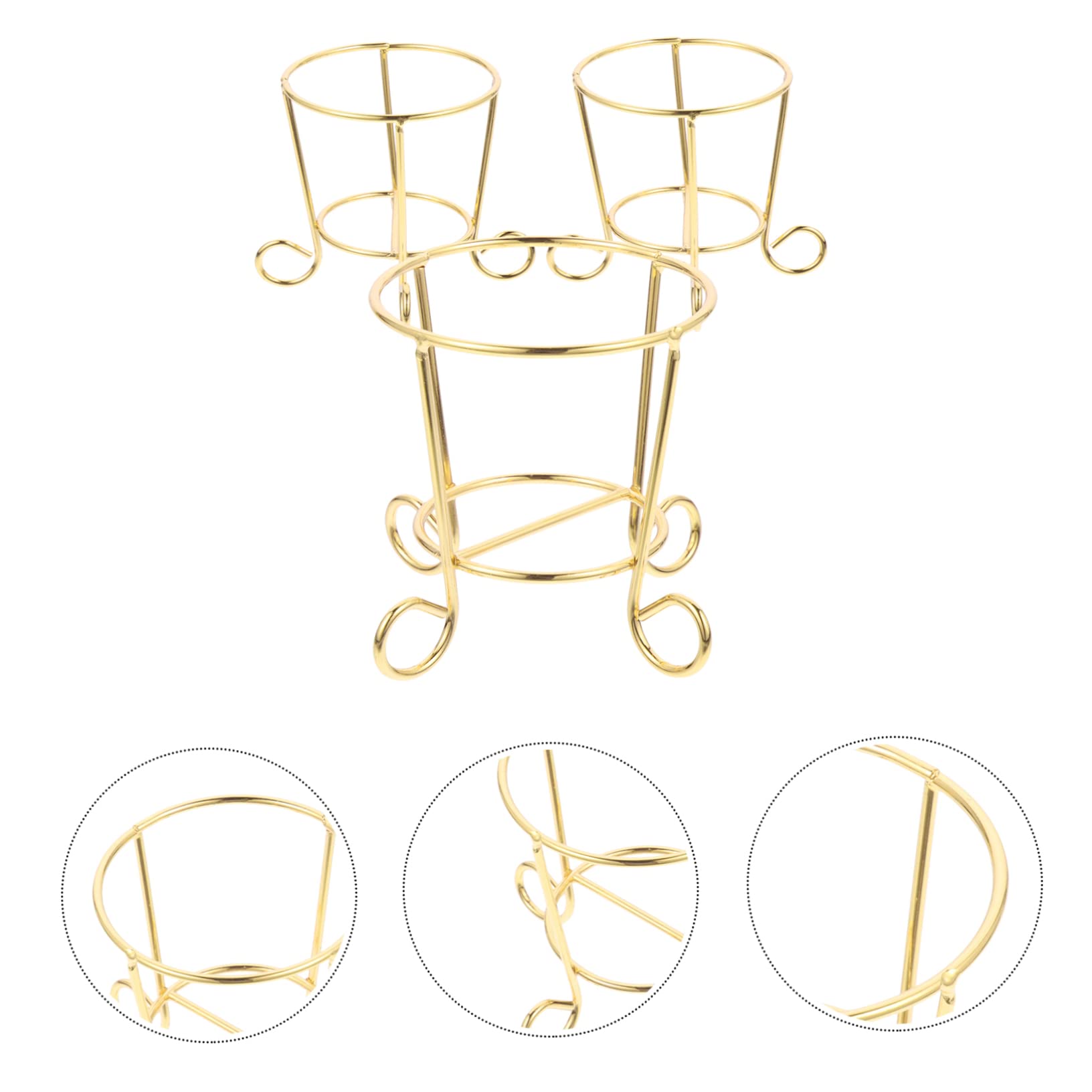 3-Piece Geometric Metal Air Plant Stands - Modern Makeup Sponge Holder for Office, Dorm & Home Decor | Perfect for Succulents, Small Plants & Beauty Tools Organization