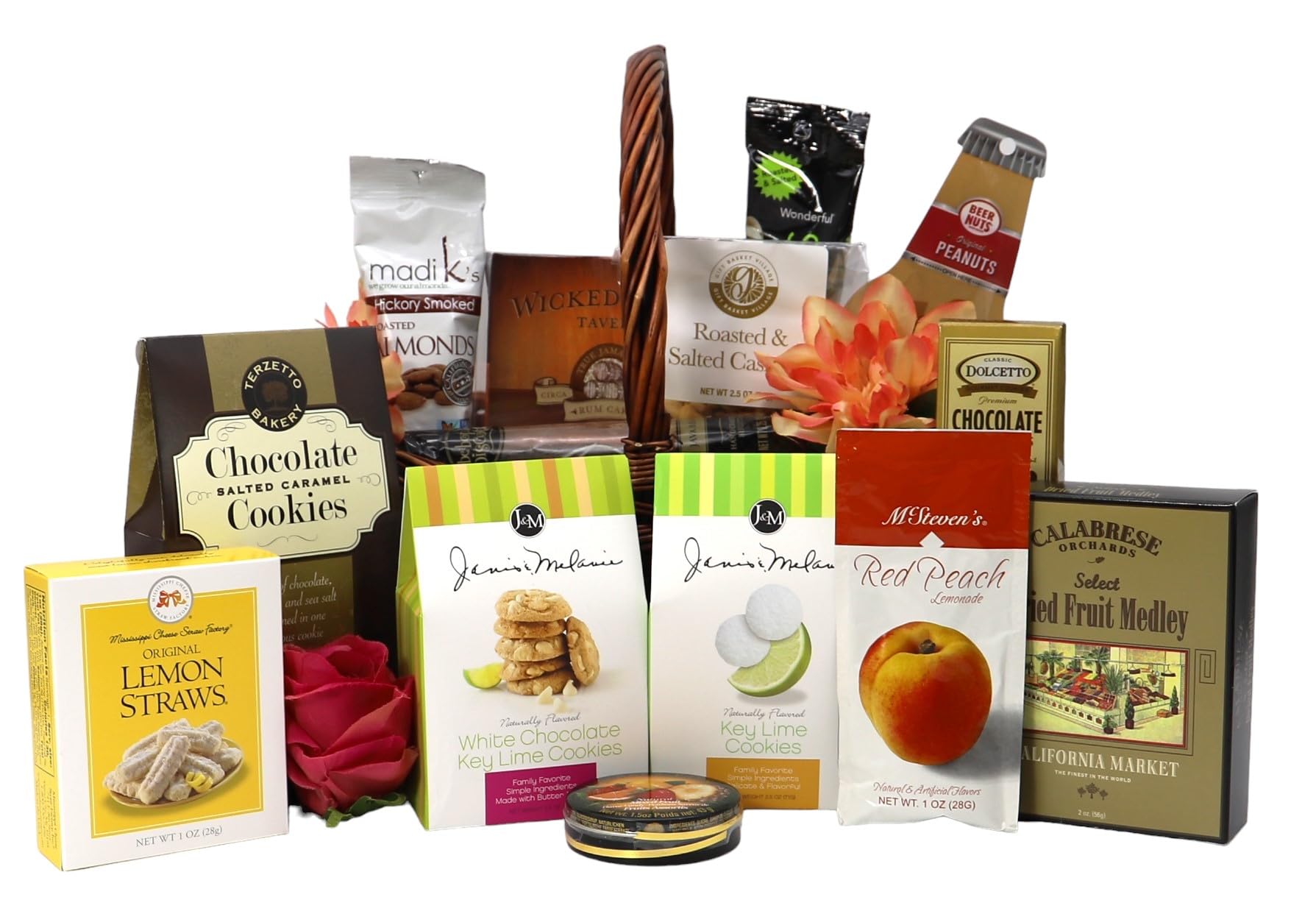 Tropical Delights Gift Basket - Premium Assortment with Cookies, Nuts, Rum Cake & More | Handcrafted in USA | Perfect for Holidays, Corporate Gifts & Special Occasions