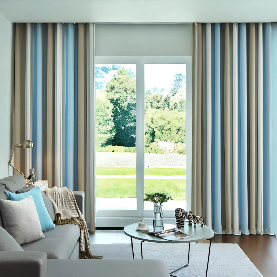Gisselle Color Blocking Blackout Curtains - Custom Room Darkening Window Drapes for Bedroom & Nursery | Noise Reducing & Light Blocking for Better Sleep