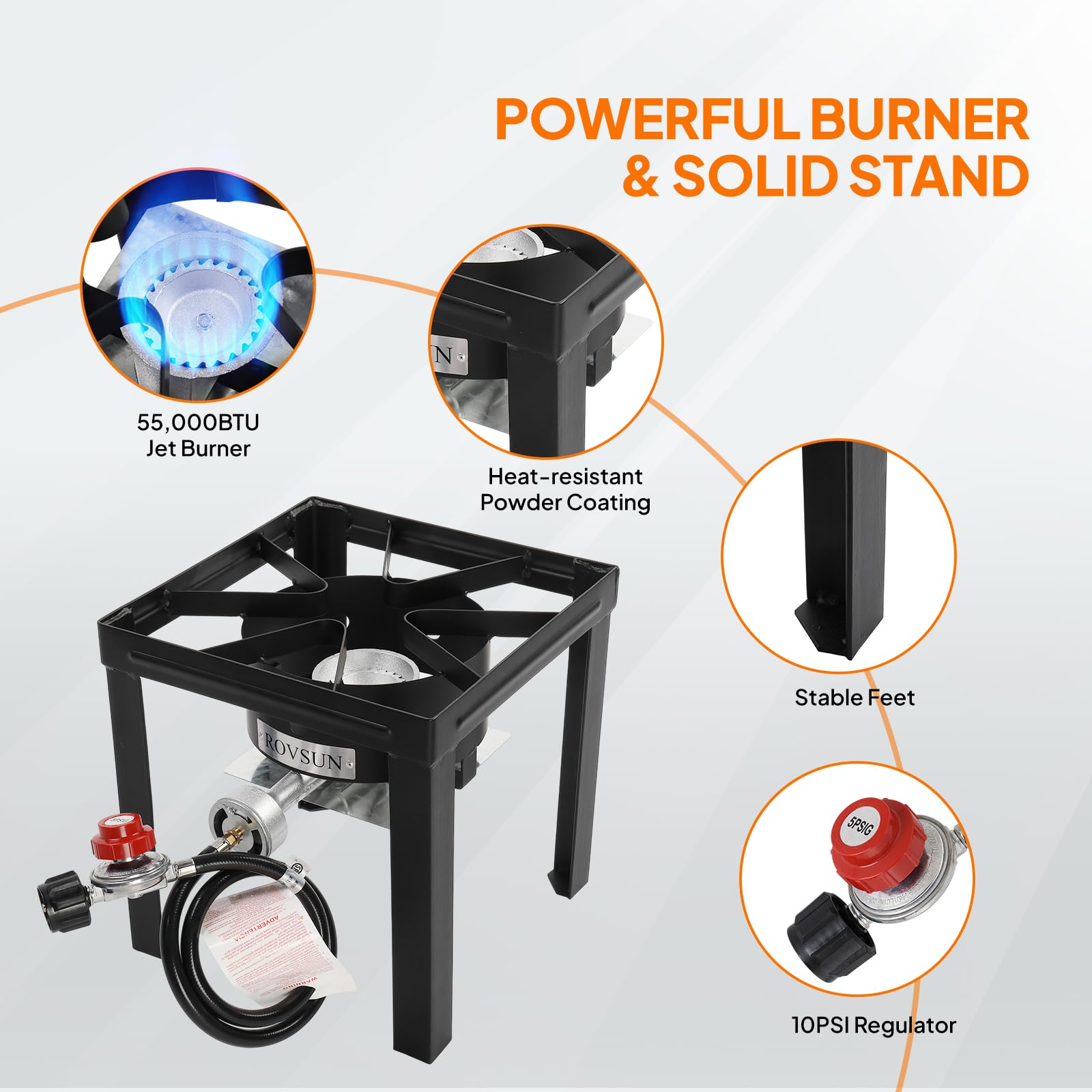 ROVSUN 30QT Turkey Fryer & 10QT Fish Fryer Kit - 55,000BTU Propane Outdoor Deep Fryer with Baskets, Thermometer, Marinade Injector & Turkey Rack - Perfect for Thanksgiving, Seafood Boiling & Outdoor Cooking