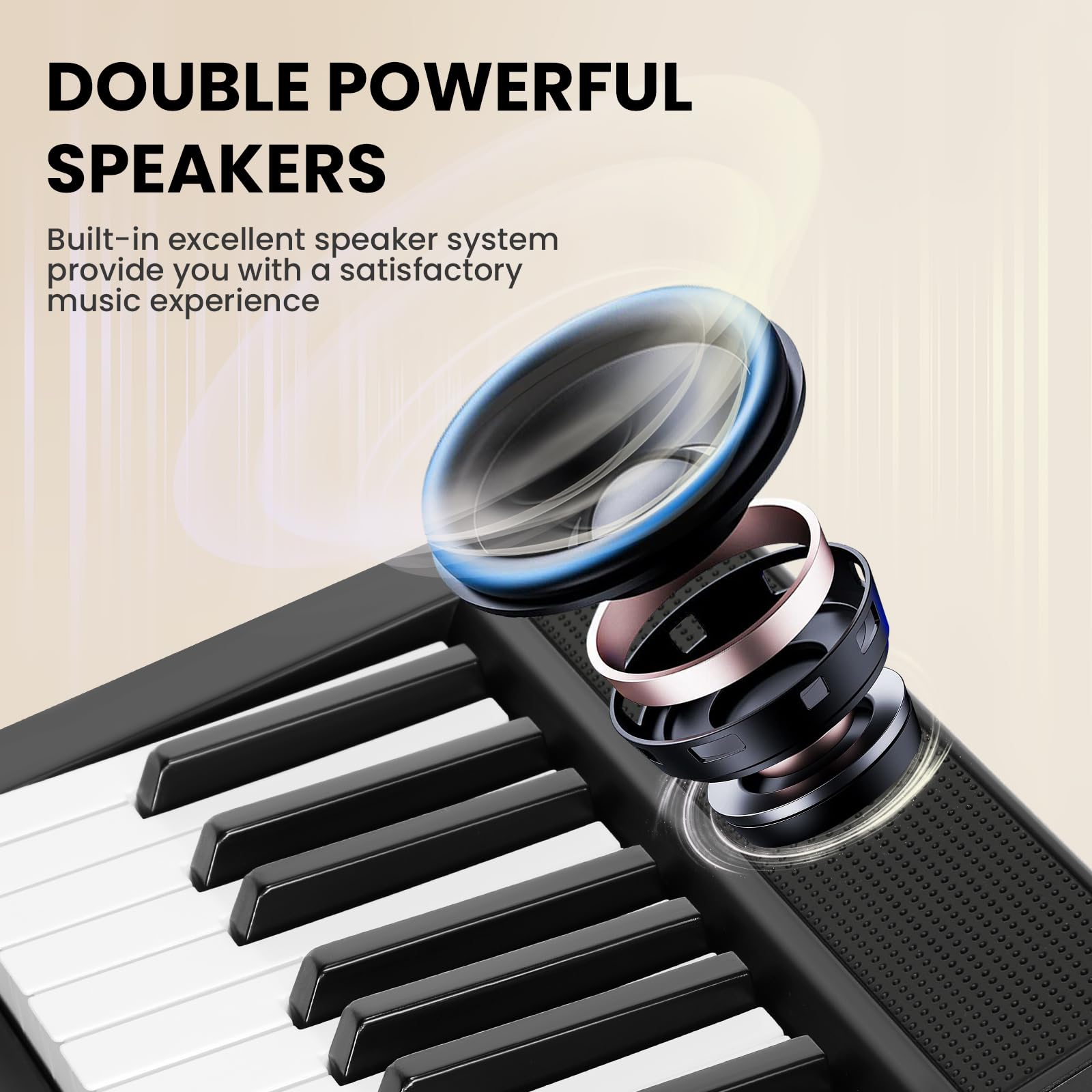 Asmuse 88-Key Digital Piano for Beginners - Semi-Weighted Keys, 128 Tones & Rhythms | Home & Studio Use