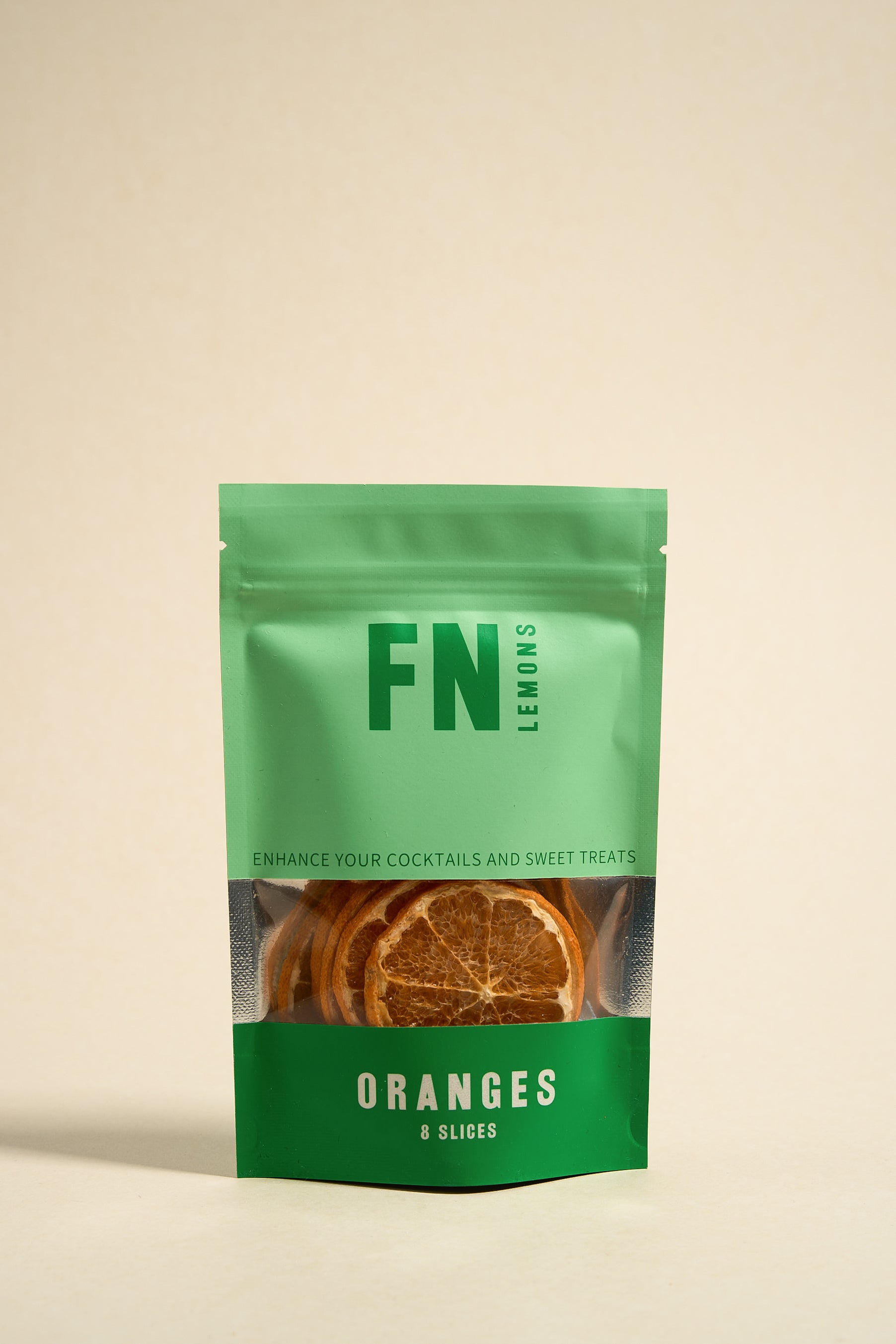 Premium Dried Orange Slices - 8 Slice Resealable Pouch | Natural Sweet Snack for Baking, Tea, Cocktails & Healthy Eating