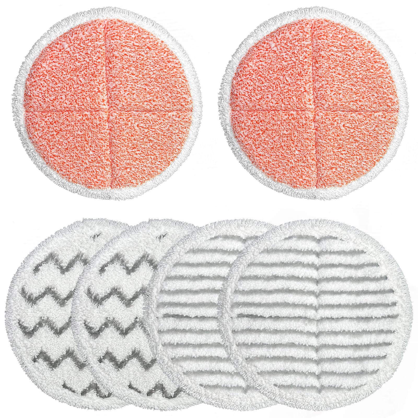 Bissell Spinwave Replacement Mop Pads - 6 Pack (4 Scrub + 2 Heavy Duty) Compatible with Bissell 2039, 2124, 20395, 20399, 2307, 23157, 2315A, 2039Q, 2039T, 2039W - Perfect for Deep Cleaning Hard Floors, Tile & Laminate Surfaces