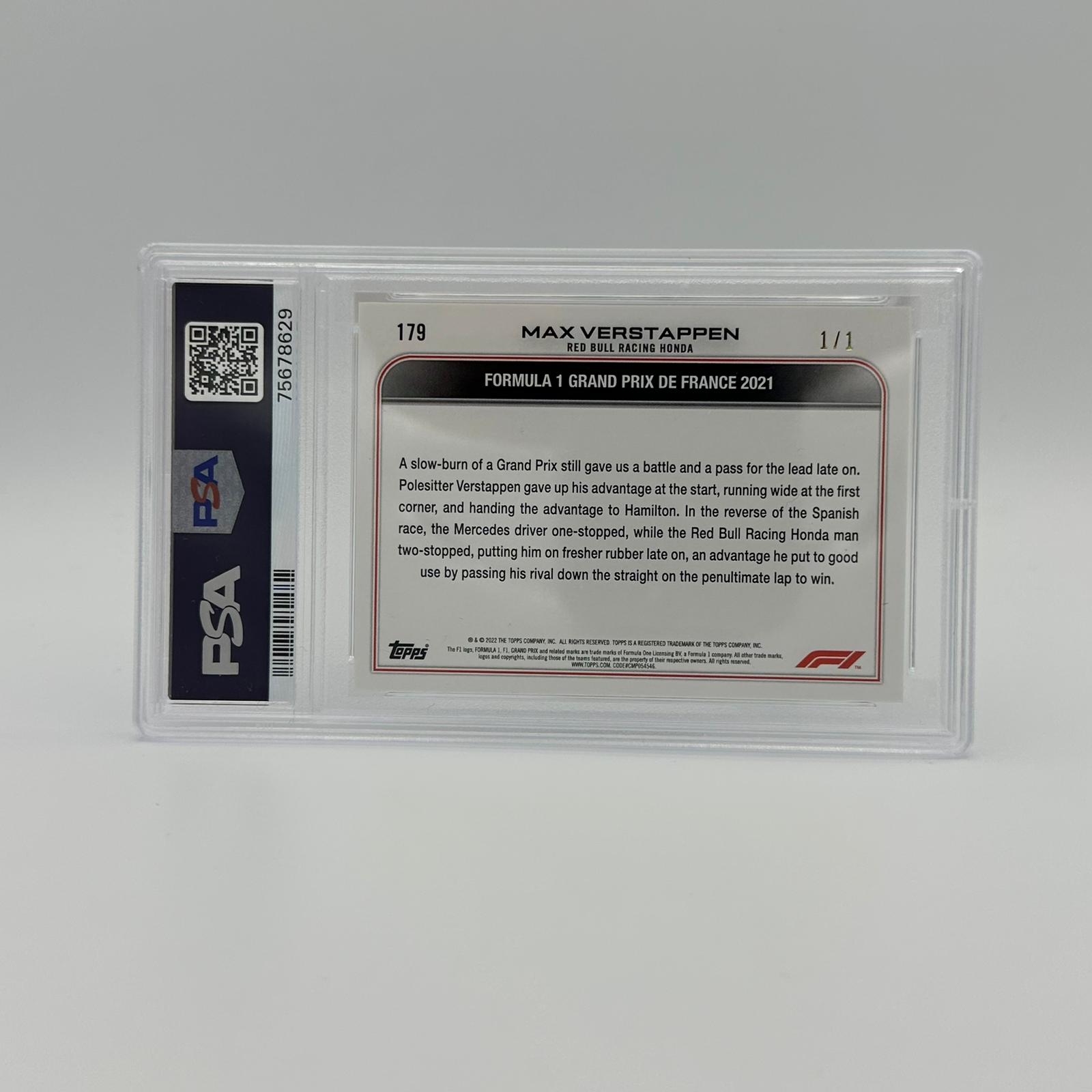 PSA 9 1/1 Max Verstappen Driver Of The Day #179 Foilfractor - Rare Collectible Trading Card for Formula 1 Fans & Sports Memorabilia Collectors - Perfect for Display, Investment, and Racing Enthusiasts