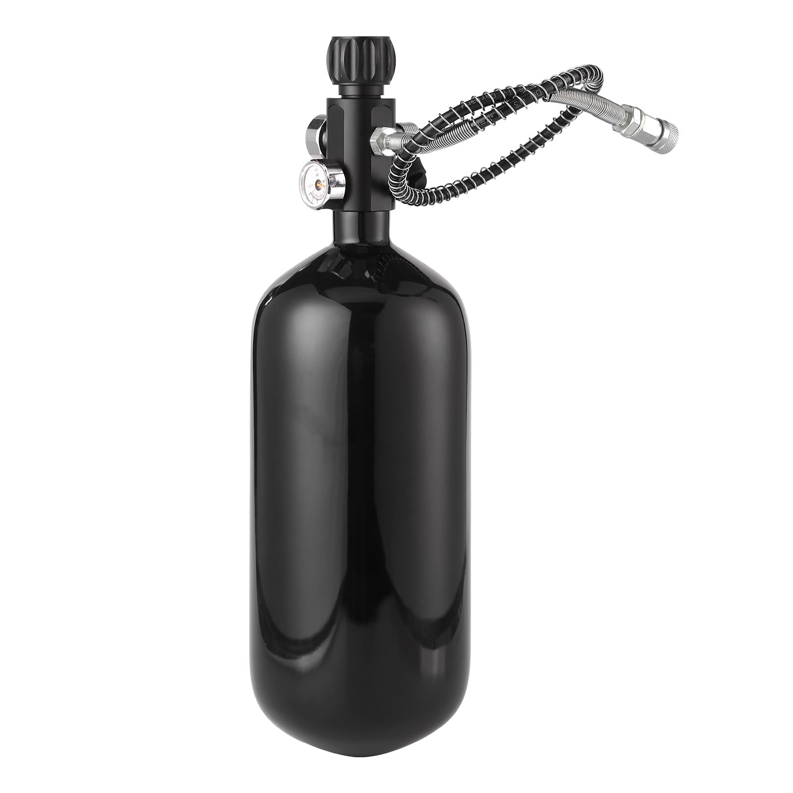 **Premium 98ci/1.6L DOT Certified Carbon Fiber Paintball Tank – 4500 psi PCP Airgun Charging System with Dual Gauge Valve – Lightweight Paintball Fill Station for Outdoor Sports & Airsoft Battles**