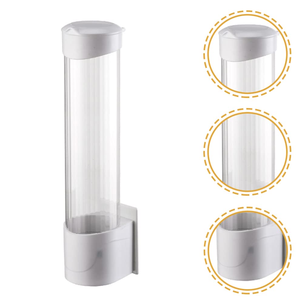 Plastic Paper Cup Holder & Dispenser for Water Cooler - Stackable Cup Organizer Rack with Hanging Storage Container for Office, Kitchen, or Break Room Use