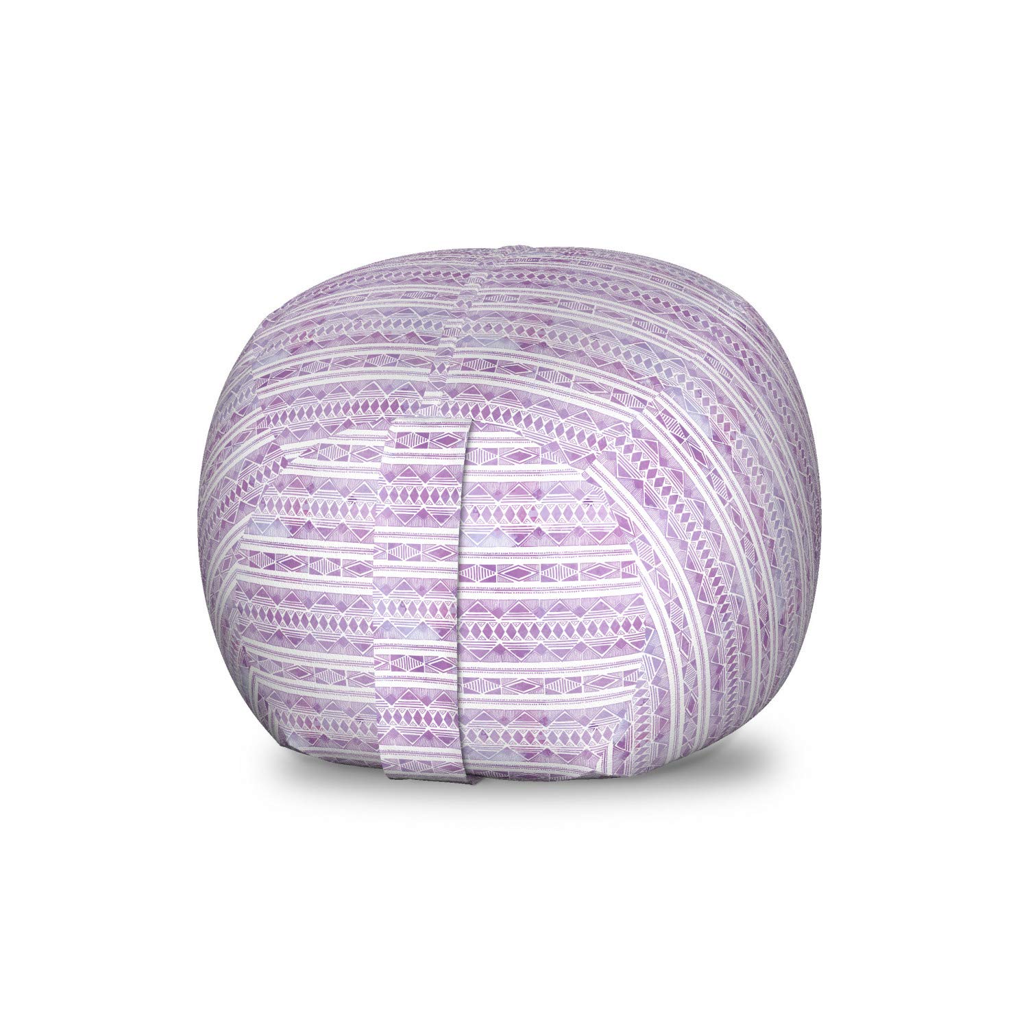 Ambesonne Watercolor Storage Toy Bag Chair - Triangle Motif Hand-Drawn Design, Washable Stuffed Animal Organizer (Small Size, Violet Lilac White) | Perfect for Kids' Room, Nursery Storage & Playroom Organization