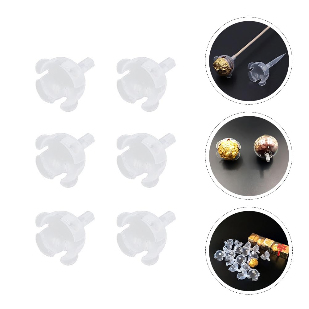 EXCEART 50pcs Clear Plastic Chocolate Ball Holders - Mini Cupcake & Muffin Liners, Truffle Candy Packaging Cases, Flower Support Racks for Wedding, Valentine's Day, Party Dessert Displays