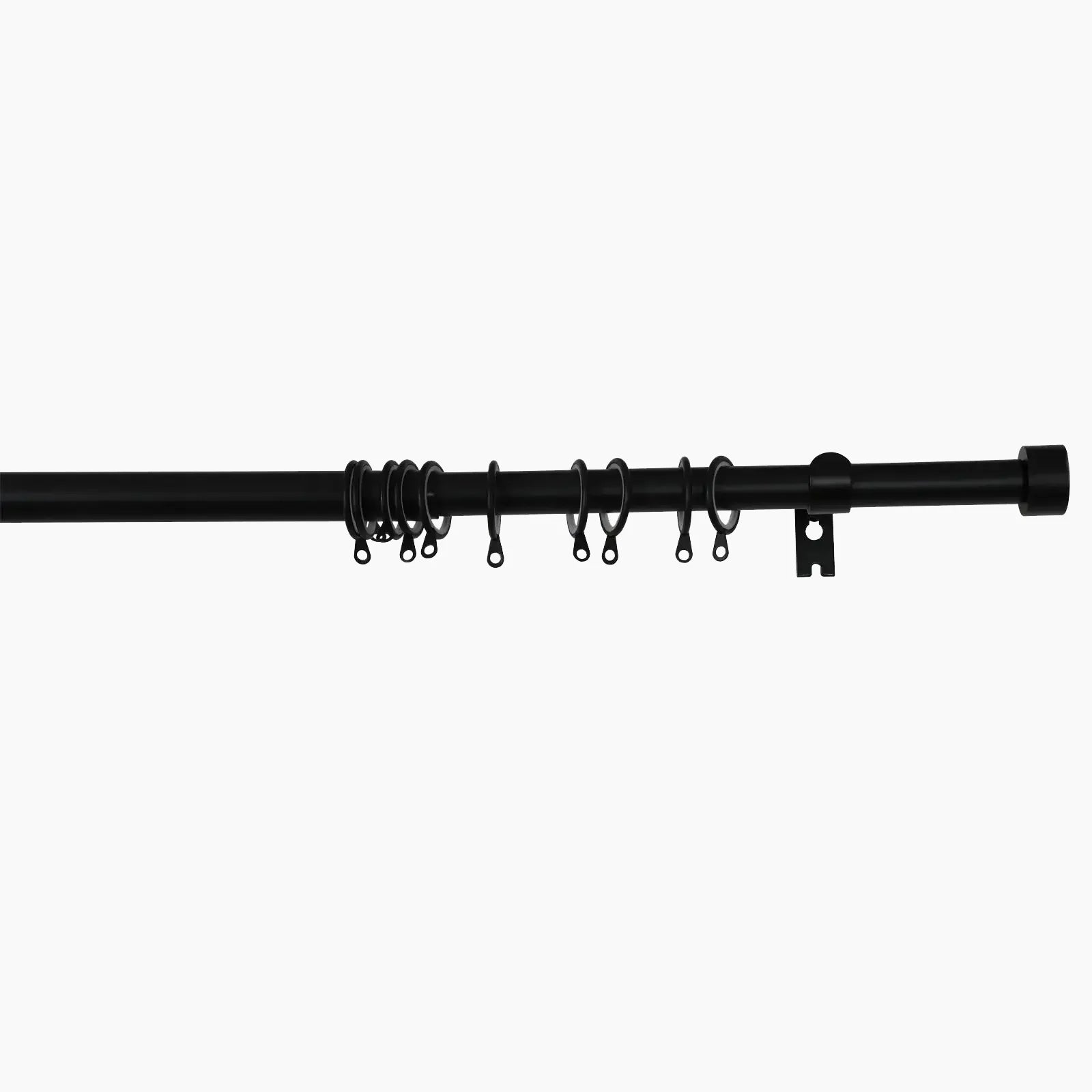 Jaylon Adjustable Curtain Rod with Rings - Extendable Window Drapery Rod for Living Room, Bedroom & Kitchen - Easy Installation for Blackout & Sheer Curtains
