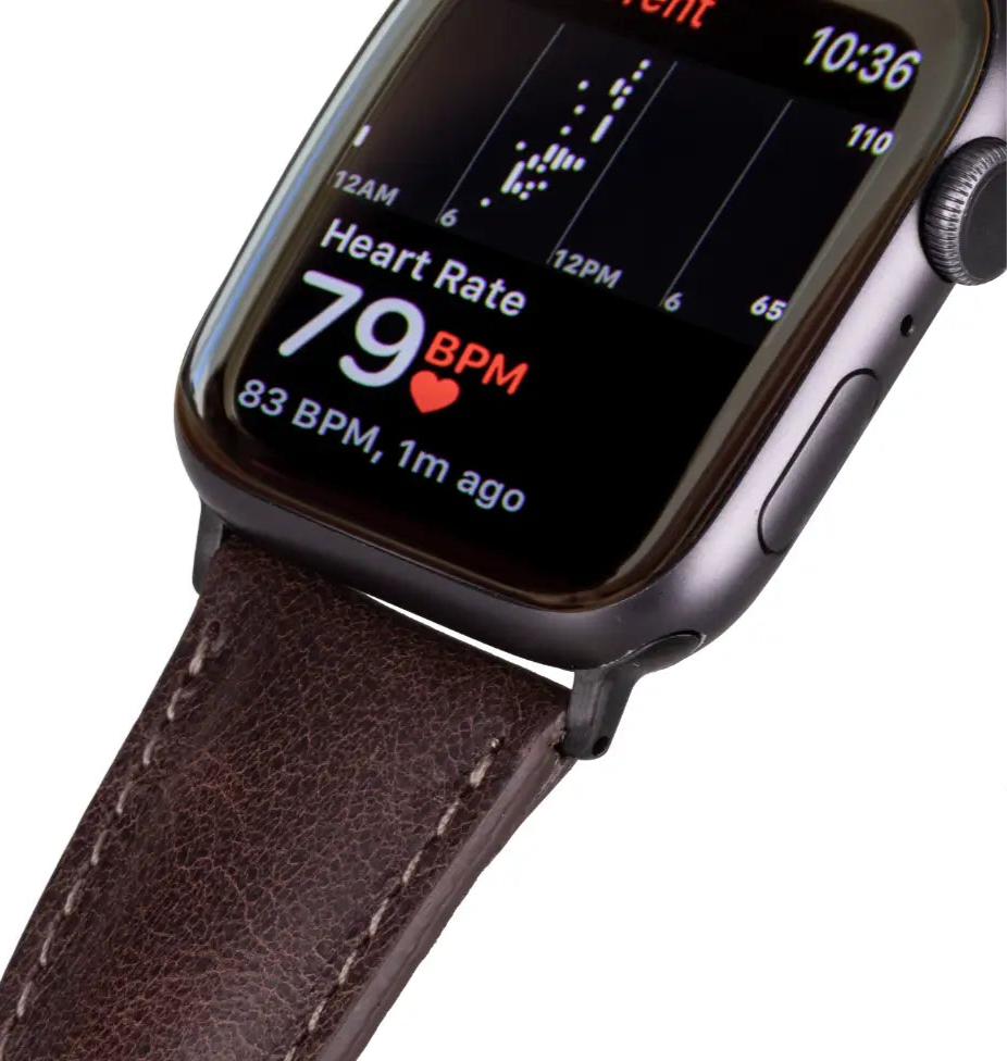 Premium Genuine Brown Leather Apple Watch Band - Classic & Durable Strap for Apple Watch Series 9/8/7/6/SE - Perfect for Business, Casual & Everyday Wear