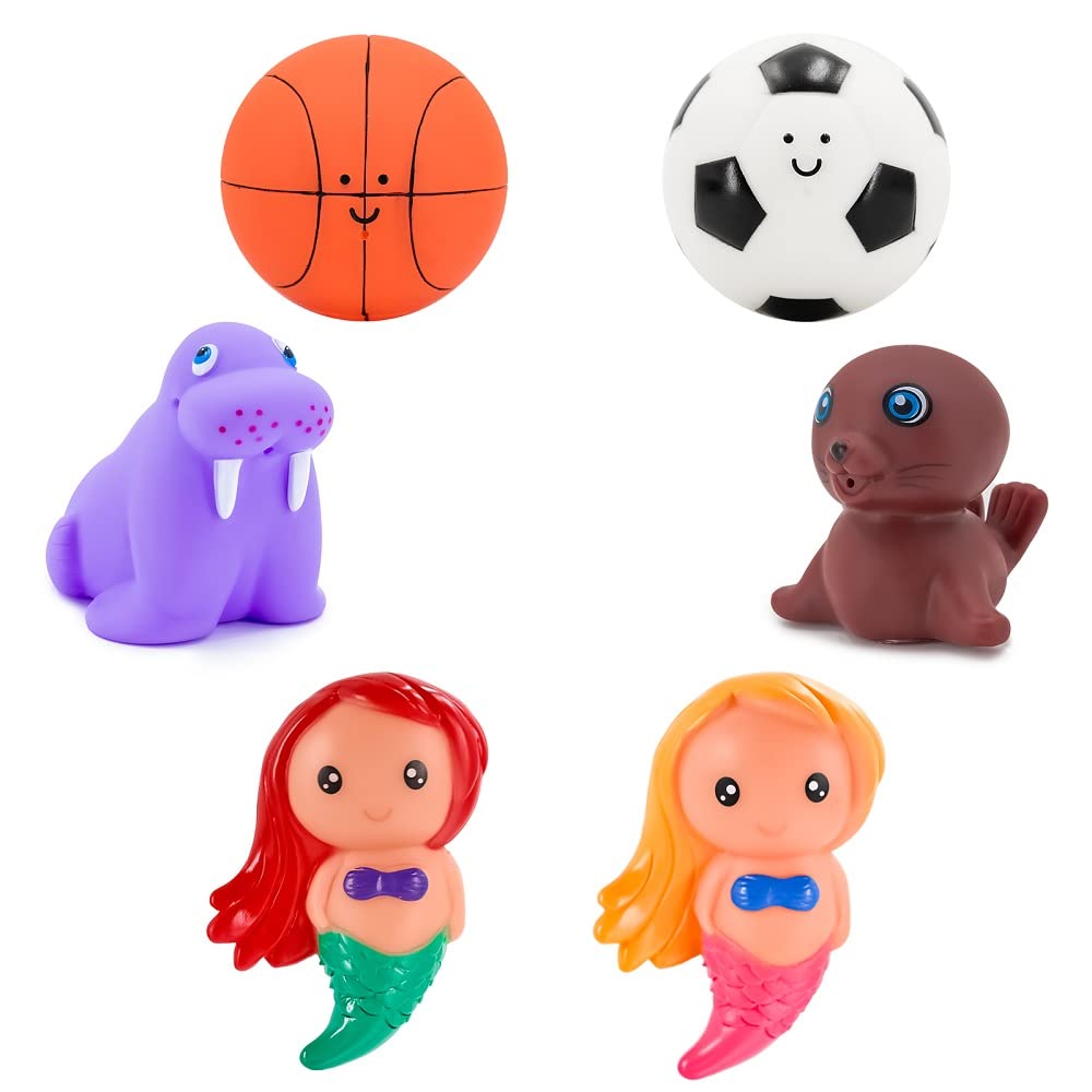 **Cylord Sea Animals Bath Toys Set for Toddlers 1-3 Years - Light Up Mermaids, Squeaky Sea Lion & Walrus - Mold Free Water Toys for Baby Boys & Girls - Perfect for Bathtime Fun & Birthday Gifts**