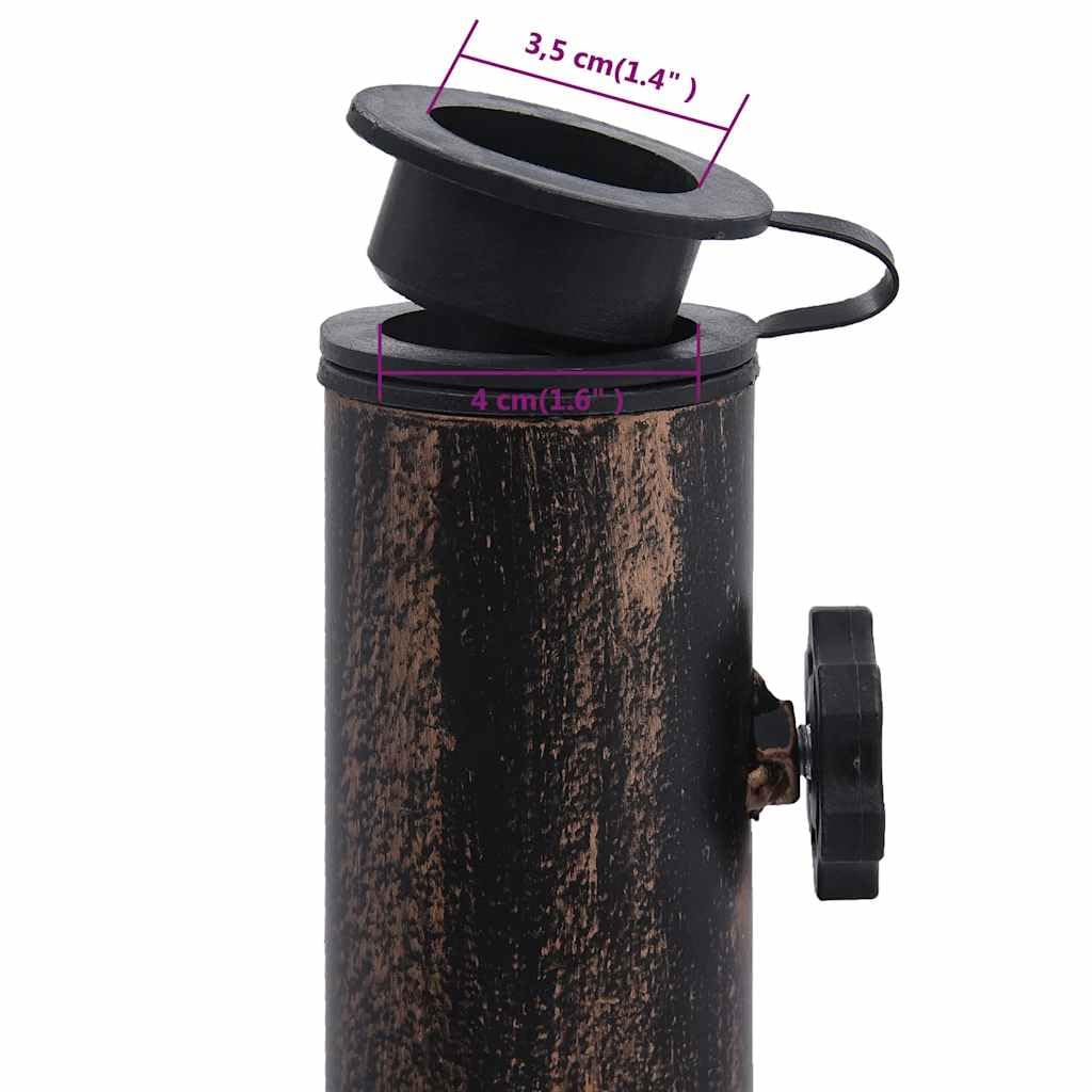 Heavy Duty 26.5 lbs Bronze Cast Iron Umbrella Base - 19.3 Inch Outdoor Patio Weight for Market Umbrellas | Perfect for Poolside, Garden, Deck, and Backyard Use