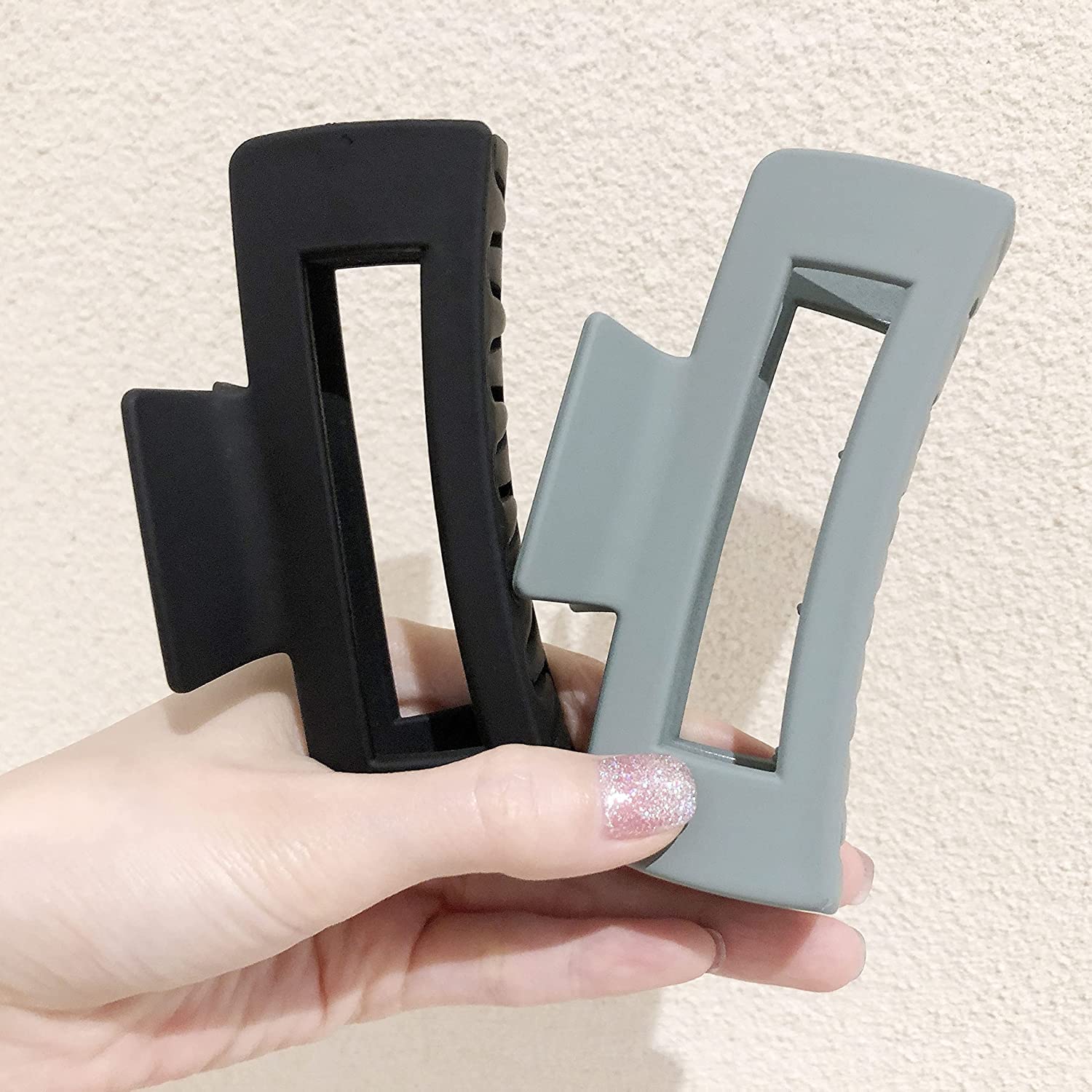 MINTA Hair Clips for Women - 4pcs Large Rectangle Claw Clips for Thick Hair (3.4 Inches) - Strong Hold Hair Accessories for Ponytails, Buns & Everyday Styling