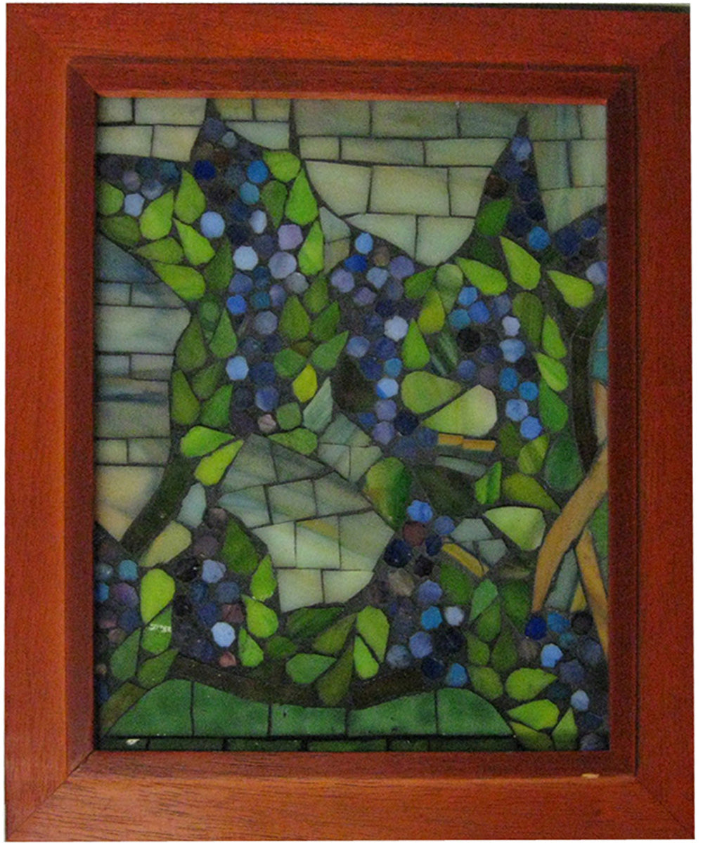 10 Inch H Snowball Wisteria Mosaic Art Glass Wall Panel - Stained Glass Window Decor for Home, Church & Office - Perfect for Living Room, Bedroom & Bathroom Accent Wall