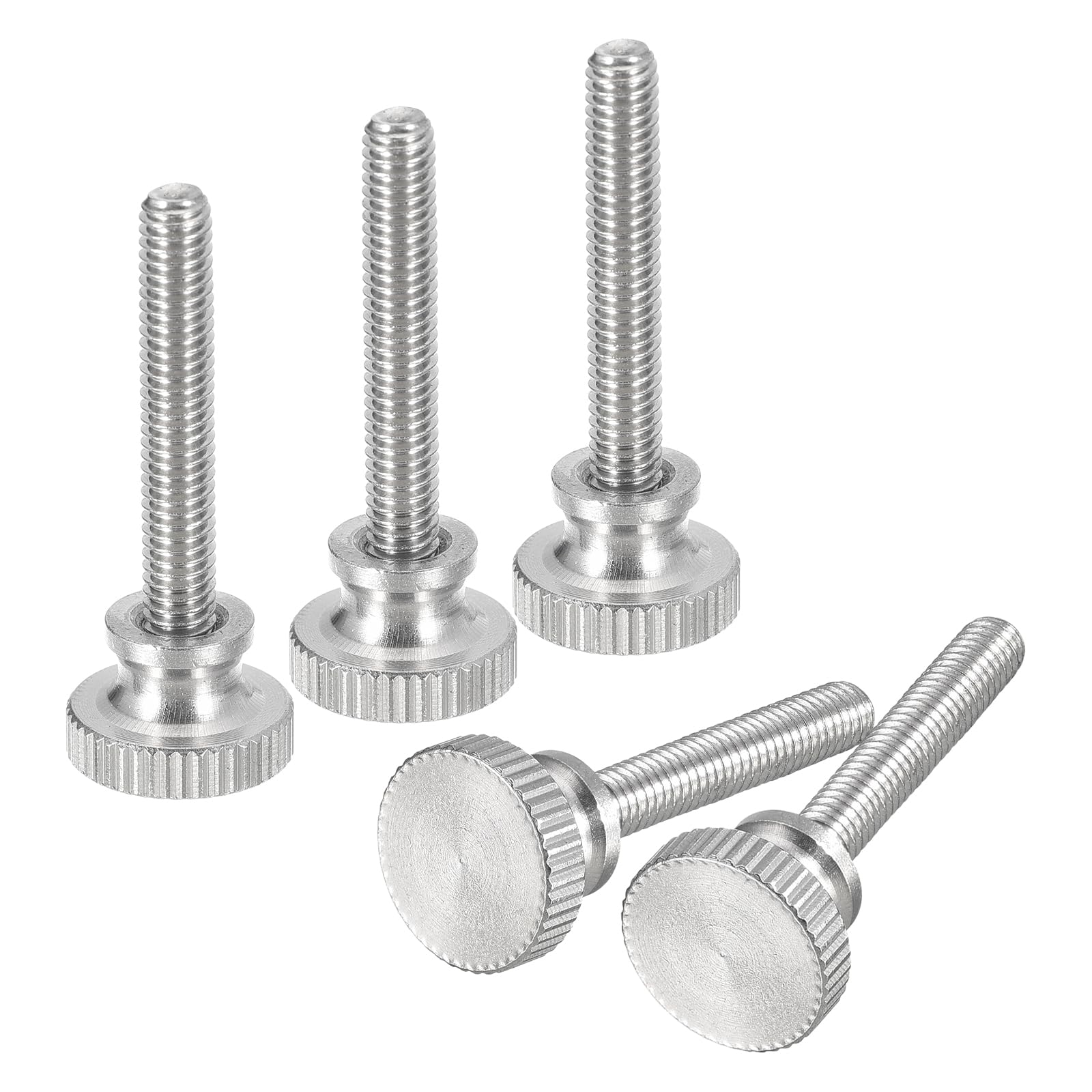 304 Stainless Steel M4x25mm Knurled Thumb Screws 5pcs - for DIY & Electronics Assembly