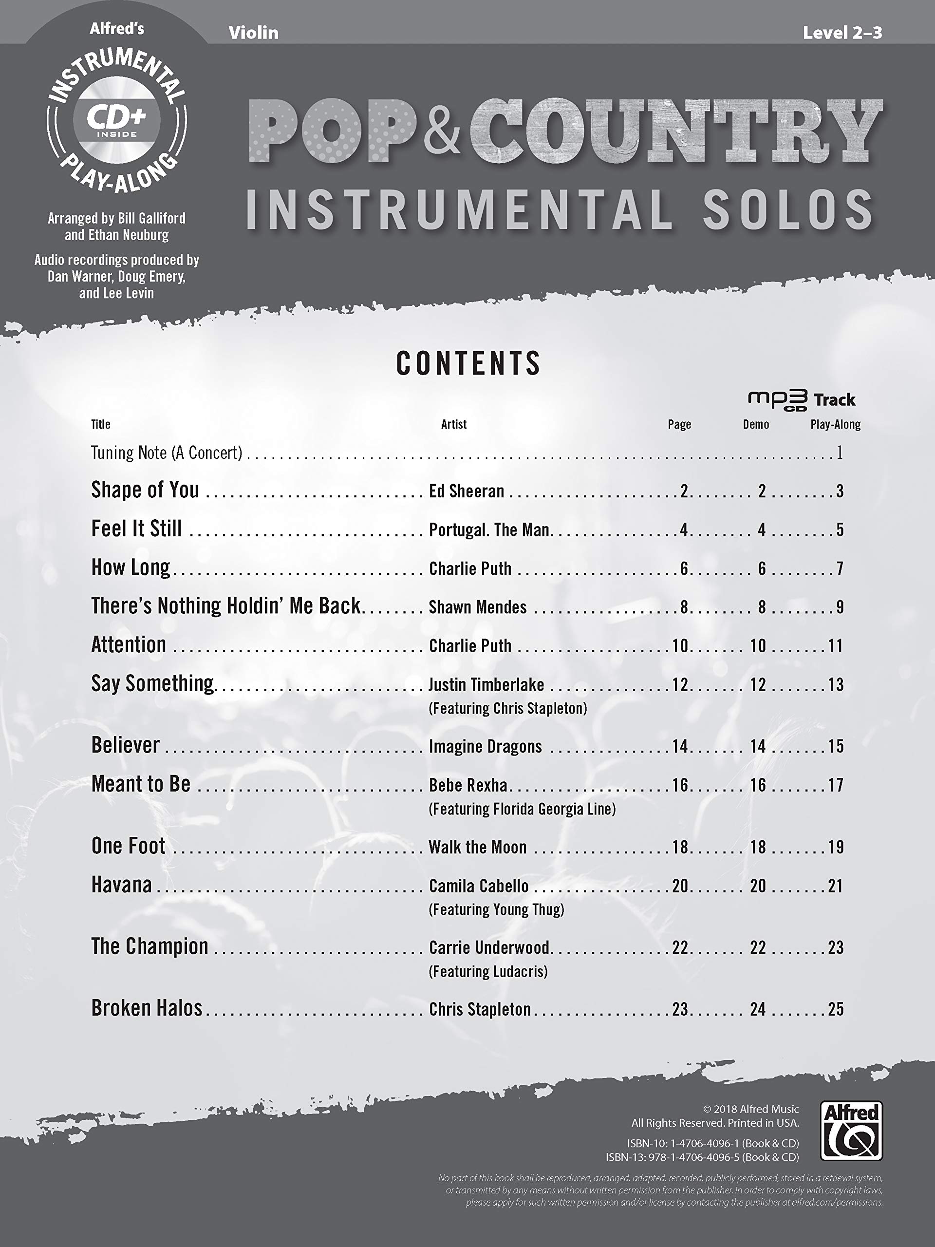 Pop & Country Instrumental Solos for Strings: Book & CD - Violin, Viola, Cello Sheet Music with Audio Tracks | Perfect for Music Lessons, Practice & Performances