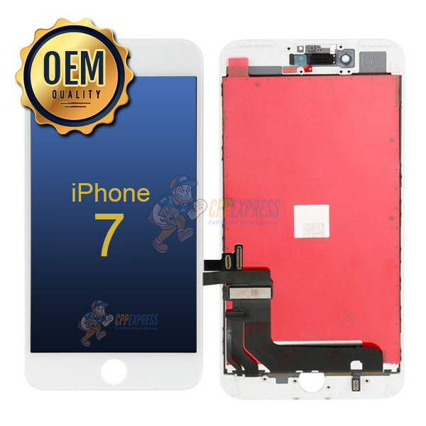 Original iPhone 7 OEM LCD Touch Screen Digitizer & Assembly Replacement - White | Compatible with iPhone 7 (A1660, A1778, A1779) | DIY Repair Kit for Cracked/Damaged Screens | Home & Professional Use