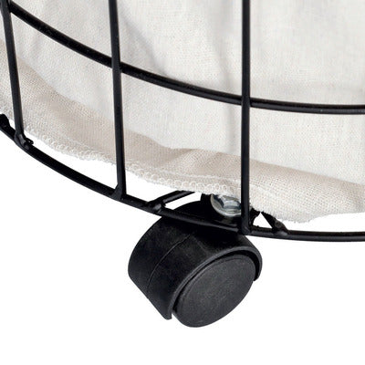 Foldable Laundry Hamper with Wheels - Heavy Duty Metal Frame & Canvas Basket for Clothes Storage - Perfect for Bedroom, Laundry Room, or Dorm Organization