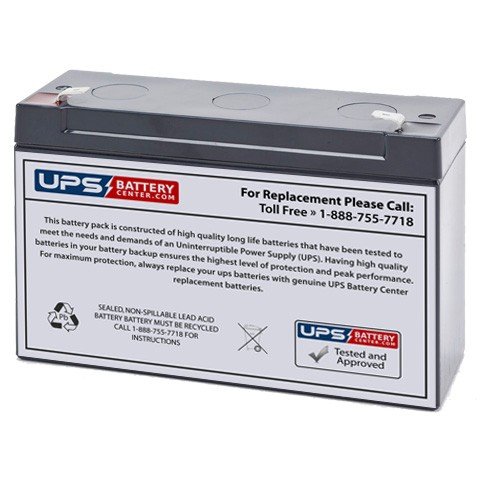 Power-Sonic PS6100F2 6V 12Ah Sealed Lead Acid Replacement Battery - High Performance Rechargeable Battery for Emergency Lights, Security Systems, and Medical Equipment