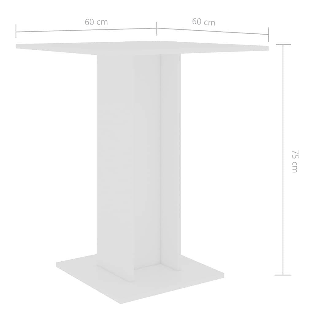 Stylish Square Bistro Table for Dining Room, Kitchen, Living Room & Office - 23.6